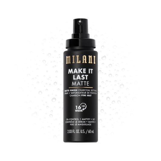 Milani Setting Spray + Primer, Make It Last Matte- Oil Absorbing Charcoal Formula to Control Shine, Matte Finish Setting Spray for Makeup and Primer for Oily Skin, Prime +Correct + Set, 2.03 Fl. Oz