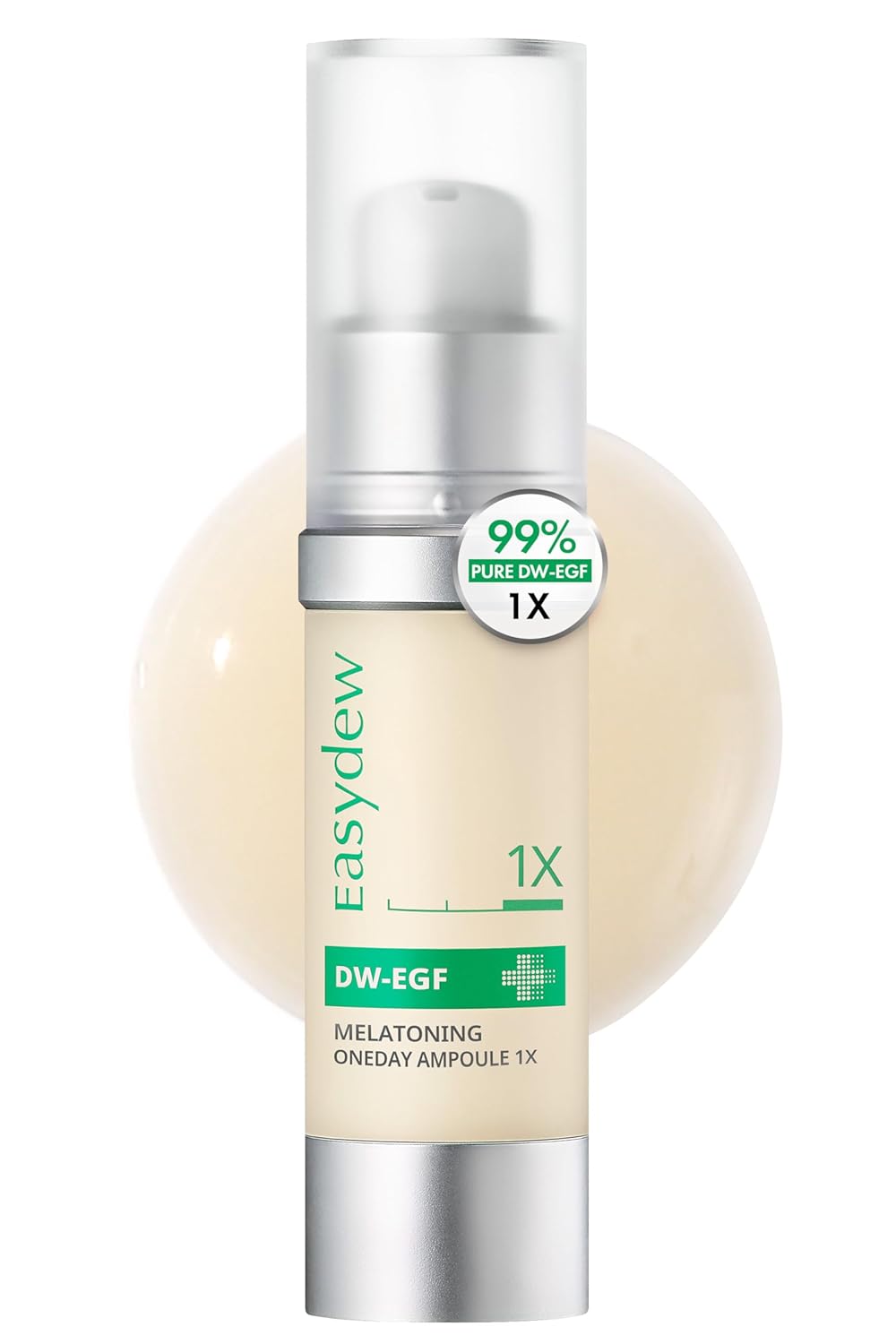 Easydew DW-EGF Melatoning Ampoule 1X - Hydrating Dark Spot Serum with Niacinamide & Glutathione for Uneven Skin - Fast Absorbing Day & Night Ampoule Korean Skin Care (Bottle 1.01 fl oz, EGF 1X)