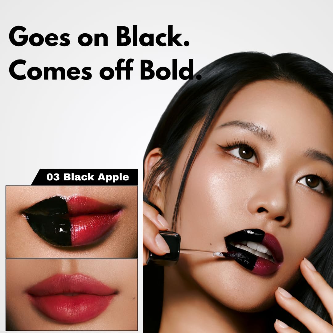MILKTOUCH [Summer-proof Lip Combo] Black Peel Off Lip Tattoo #03 Black Apple + Collagen Lip Balm #VanillaCake