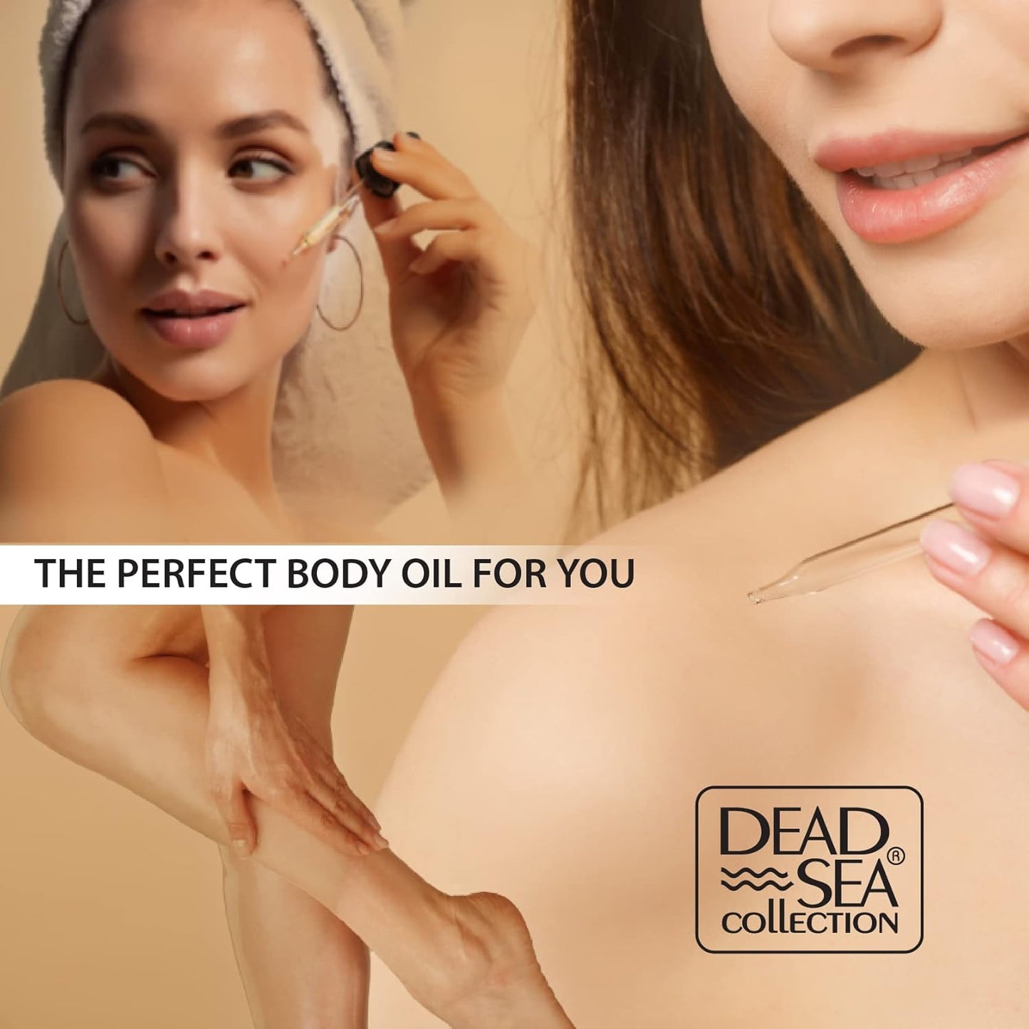 Dead Sea Collection Body Oil with Tea Tree-Dry Skin Moisturizer and Hydrating Massage - Nourishing Bath Oil - Increase Skin Elasticity and Provide Anti-Aging Support for Face and Body (4 fl.oz)
