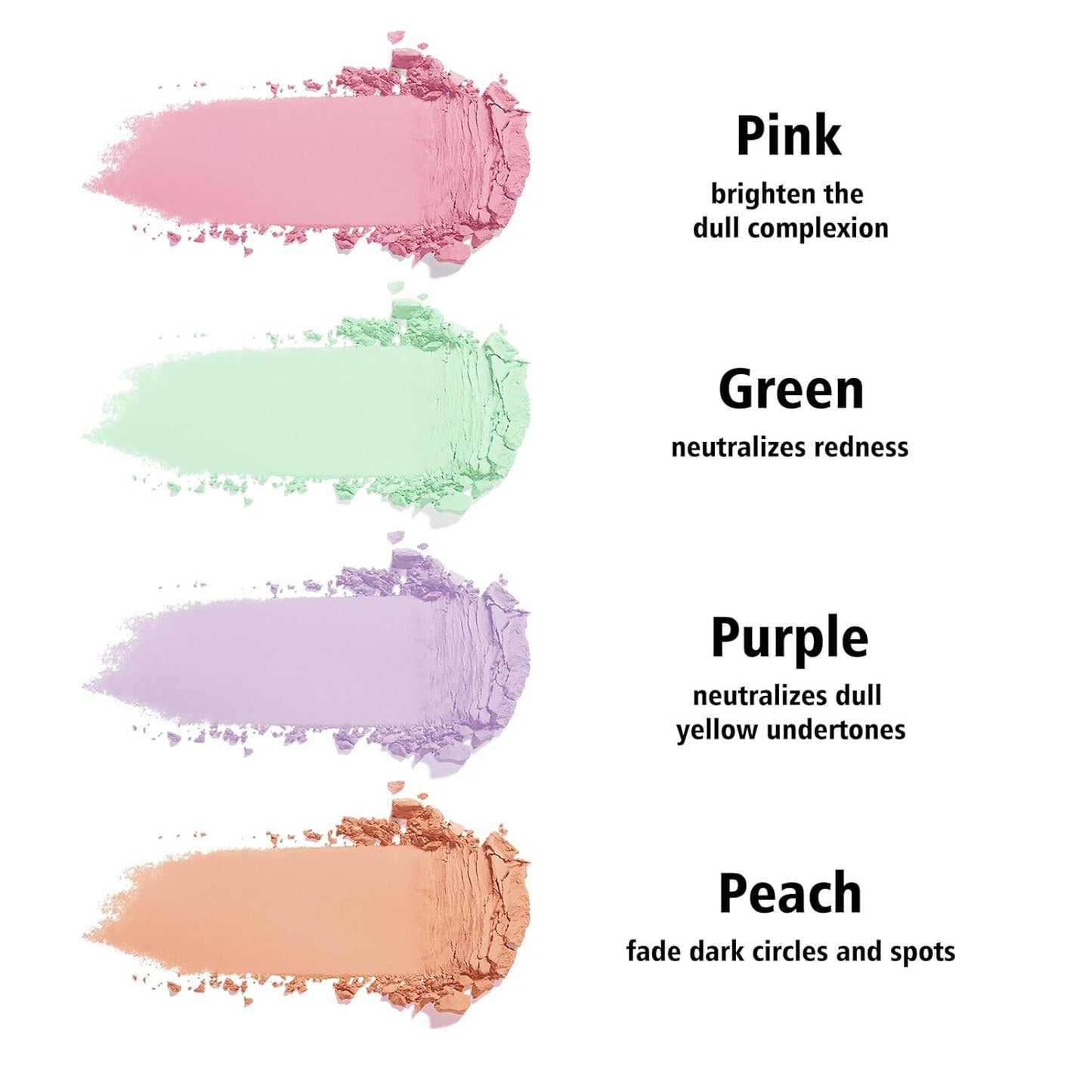 KYDA Color Correcting Pearl Setting Powder, Correct Brightening Finishing Powder, Even Tone Correcting, Lasting Oil Control Pressed Powder