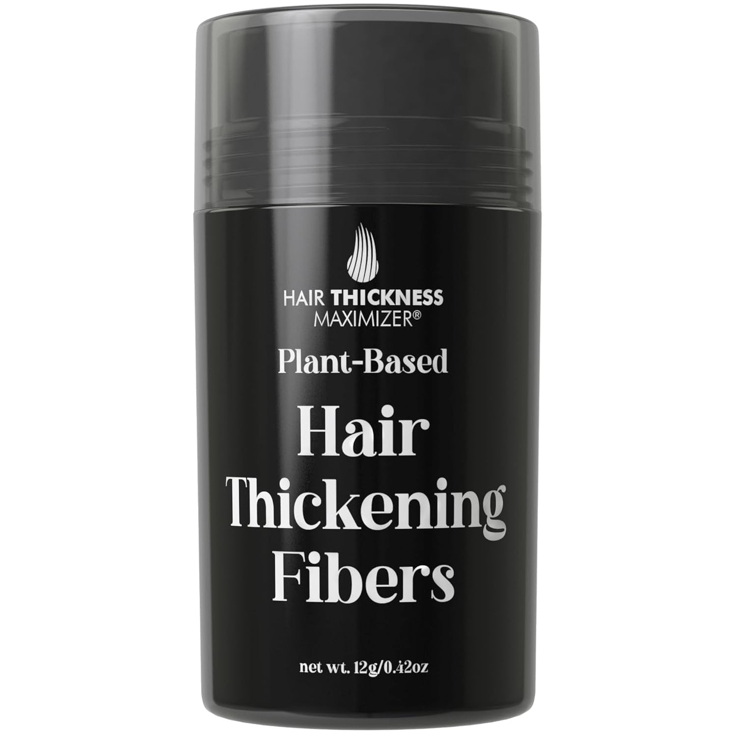Hair Fibers for Thinning Hair For Women, Men. Plant-Based Formula for Instant Hairline & Bald Spot Coverage. Non-Itchy, Easy to Wash Out (Grey)
