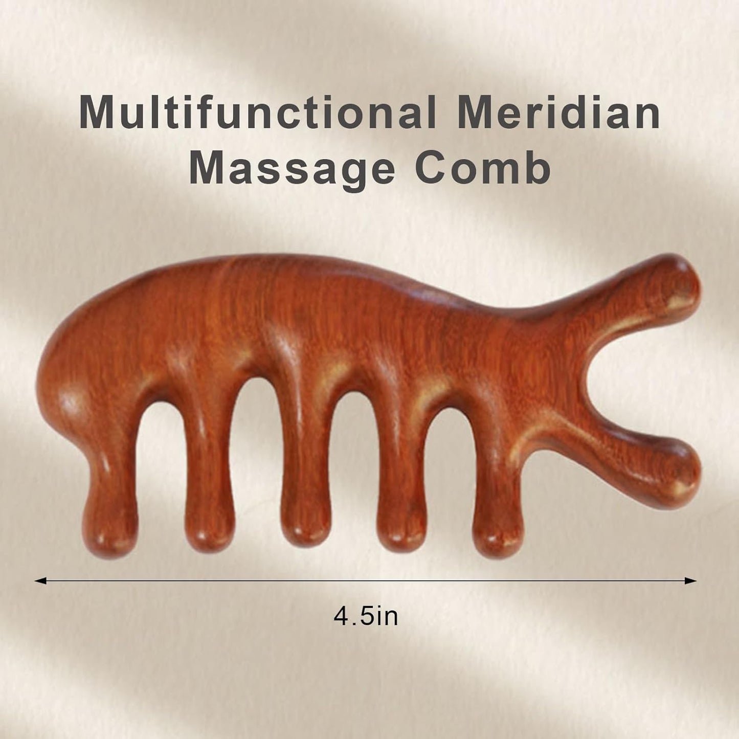 Wooden Scalp Massager Comb & Head Massage Tool,Scalp Gua Sha Wooden Hair Combs for Women and Men (DolphinWave)