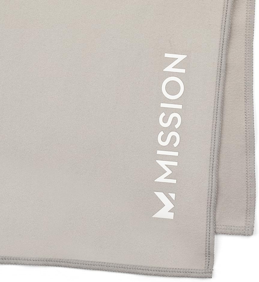 MISSION On-The-Go Cooling Towel - Soft, Lightweight Fabric - Cools Up to 2 Hours - UPF 50 Sun Protection - Machine Washable (Alloy)