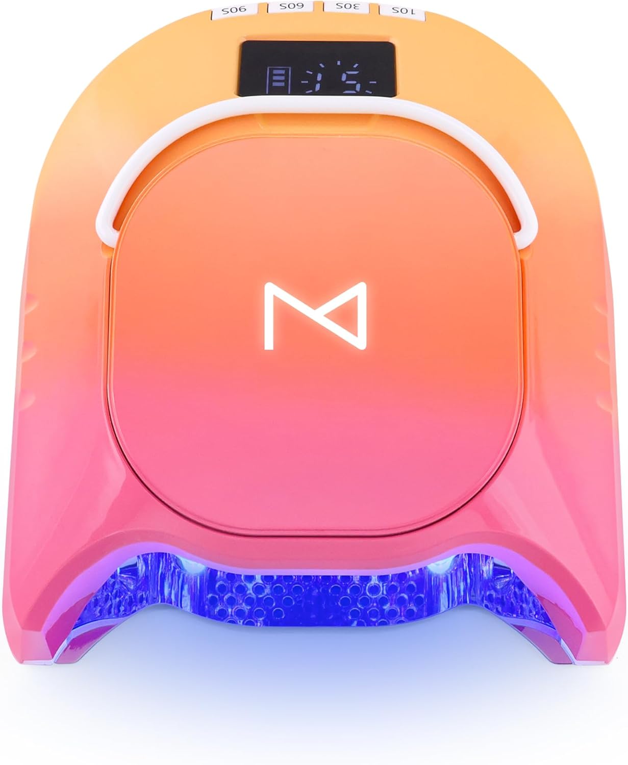 GlowPro Professional Hybrid 86W Wireless Rechargeable LED Nail Curing Lamp - Dries Gel Nails Fast, Ideal for Manicure & Pedicure (Ombre Orange)