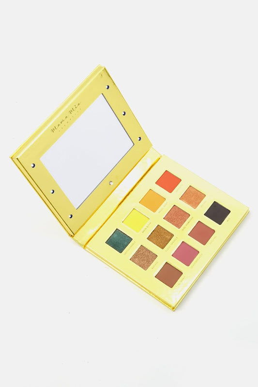 Mama Mia Pressed Pigment Eyeshadow Palette, 12 Color Shimmer Matte Eyeshadow Palette, Vegan and Cruelty-Free