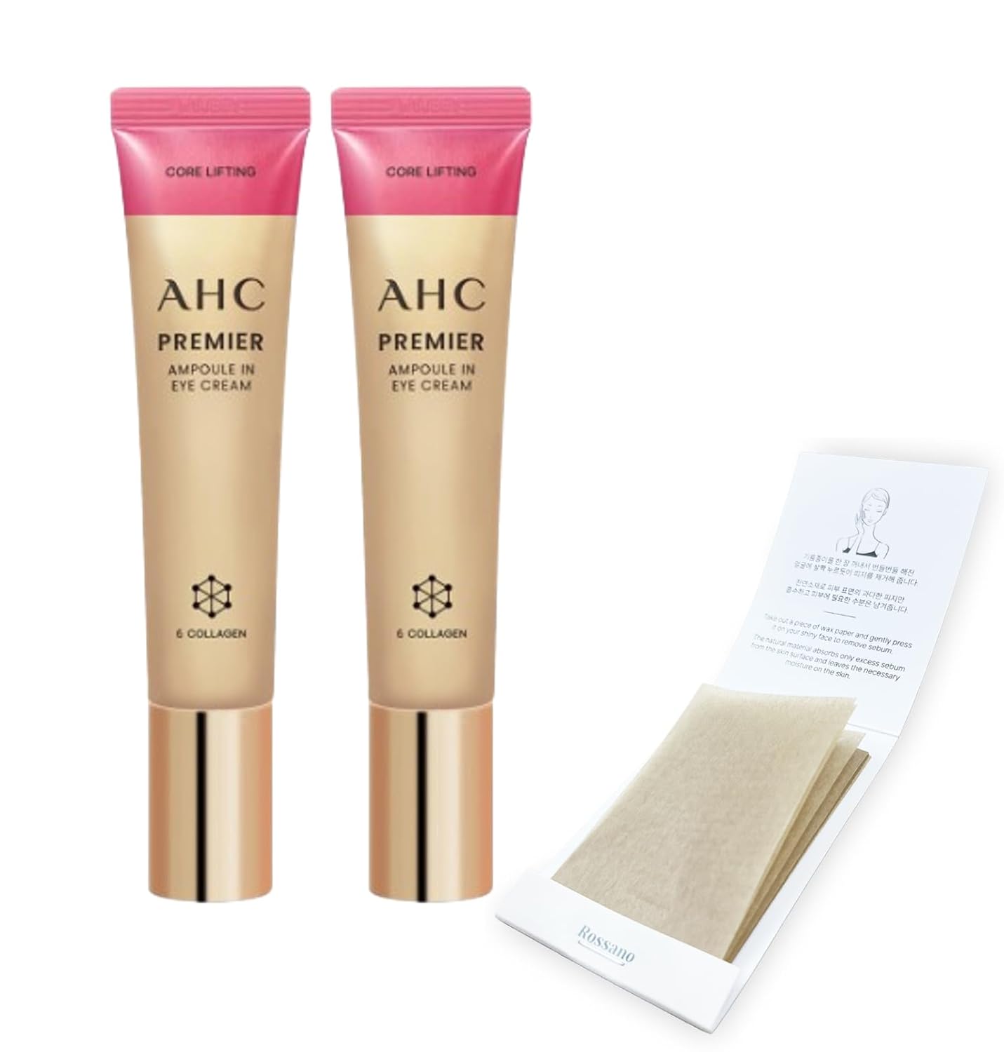 AHC 2024 Season12 Premier Ampoule in Core Lifting Eye Cream Eye Cream For Face 40ml X 2ea With ROSANO Oil Control Paper