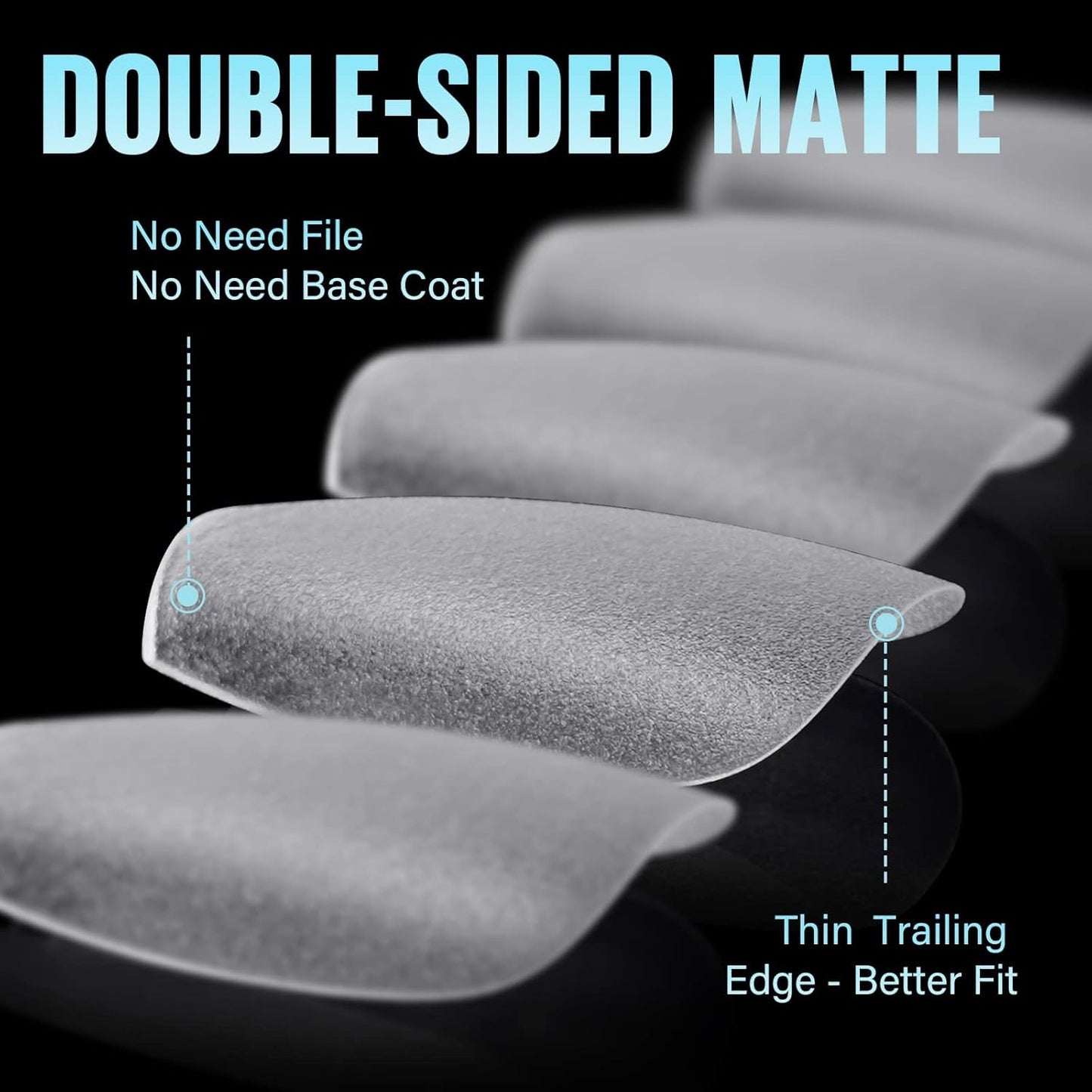 TOMICCA Short Coffin Nail Tips, 15 Sizes Full Cover Double Sided Matte Gel Nails, 240Pcs Acrylic Soft Pre Shaped Nail Tips Set for Nails Professional