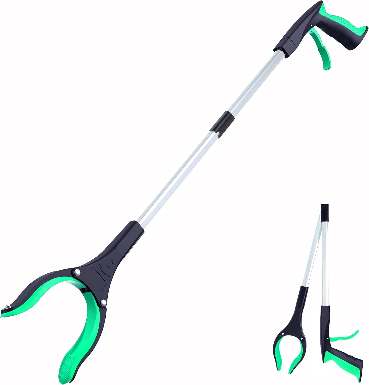Grabber Reacher Tool - 32” Extra Long Foldable Gripper and Reaching Tool - Heavy Duty Pick Up Stick Grabbers for Seniors, Trash, Surgery Recovery Must Haves Gifts (Green)