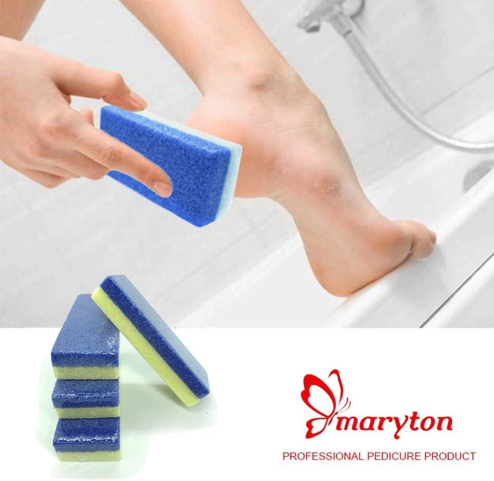 Maryton Foot Pumice Stone for Feet Hard Skin Callus Remover and Scrubber (Pack of 4) (Yellow)