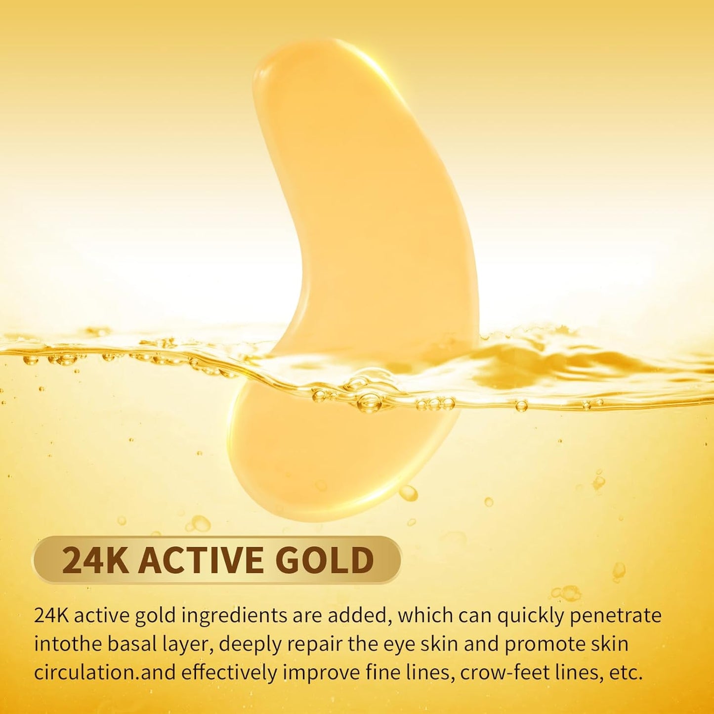 50 Pairs 24K Gold Eye Mask, Collagen Under Eye Mask for Dark Cirlce, Puffiness, Refresh, Revitalizing, Travel, Wrinkles, Eye Patches Luxury Gift for Women & Men