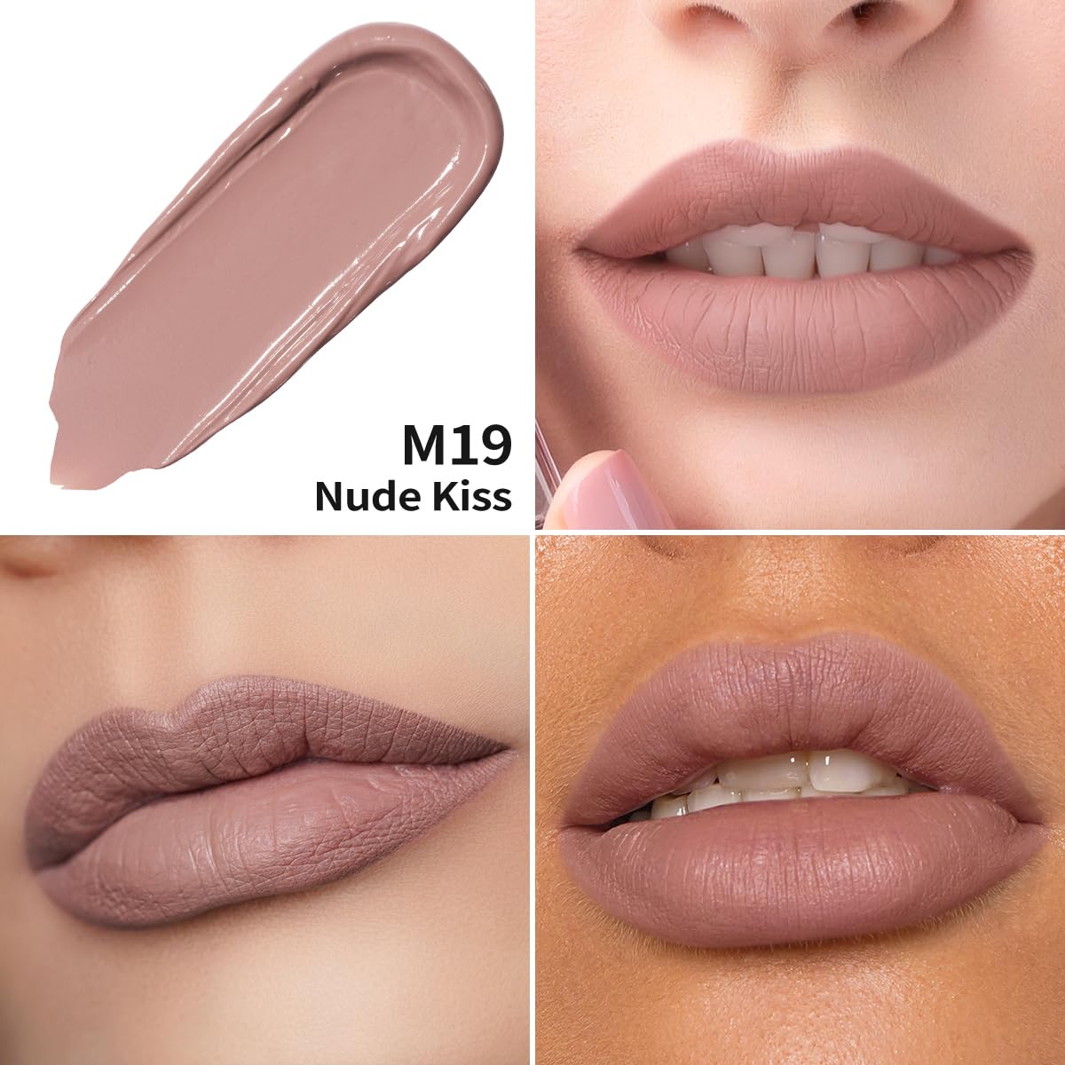 Oulac Matte Liquid Pink Lipstick for Women, Pink Nude Long Lasting Lipstick, Waterproof Lip Stain, No Transfer, Creamy High Pigmented Formula with Vitamin E, Vegan & Cruelty-Free M19