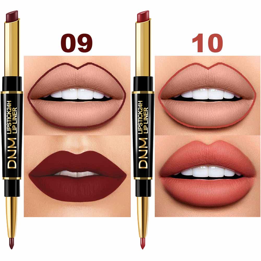 evpct 6Pcs Lip Liner and Lipstick Combo Set, 2-in-1 Waterproof Lipstick and 24H Lip liner Set for Women, Antique Rose Chestnut Nude Dark Brown Matte Lipsticks Pen with Lip Liner Set Long Lasting 24