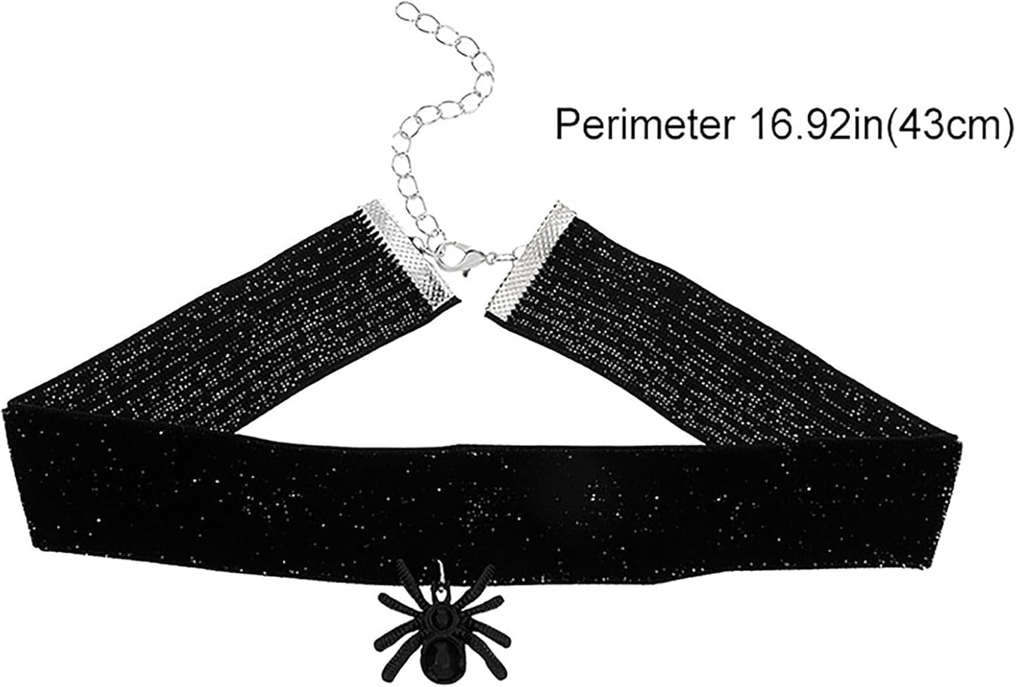 Black Velvet Choker Necklace Goth Balck Spider Dark Neckalce Punk Spider Velvet Suede Neckalce Dark Spider Pendant Necklace Jewelry for Women and Girls Gifts