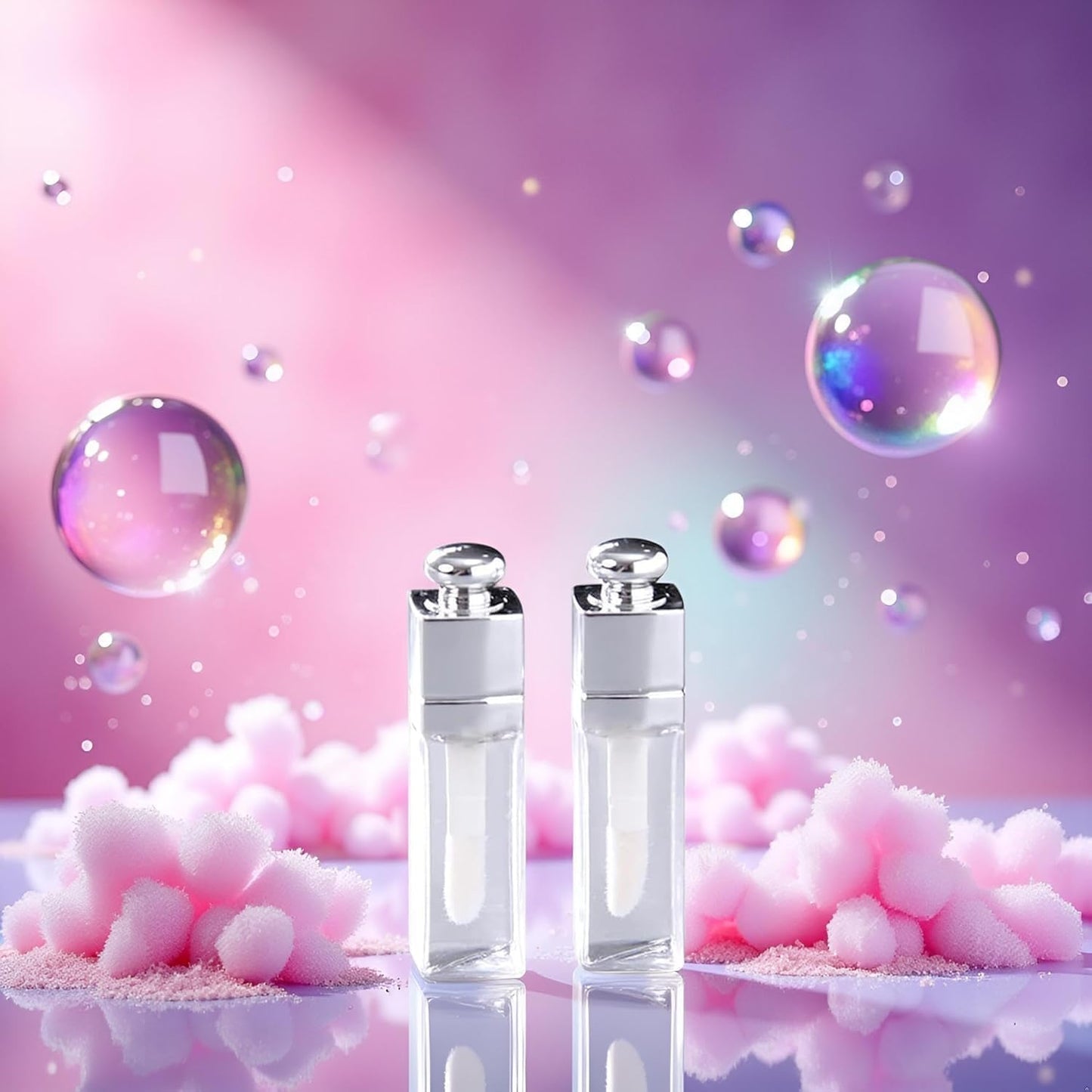 2Pcs Empty Lip Gloss Tubes, 3ml Clear Lip Gloss Tubes with Wand, Refillable Lip Balm Gloss Containers for DIY Makeup Lipgloss Making Kit