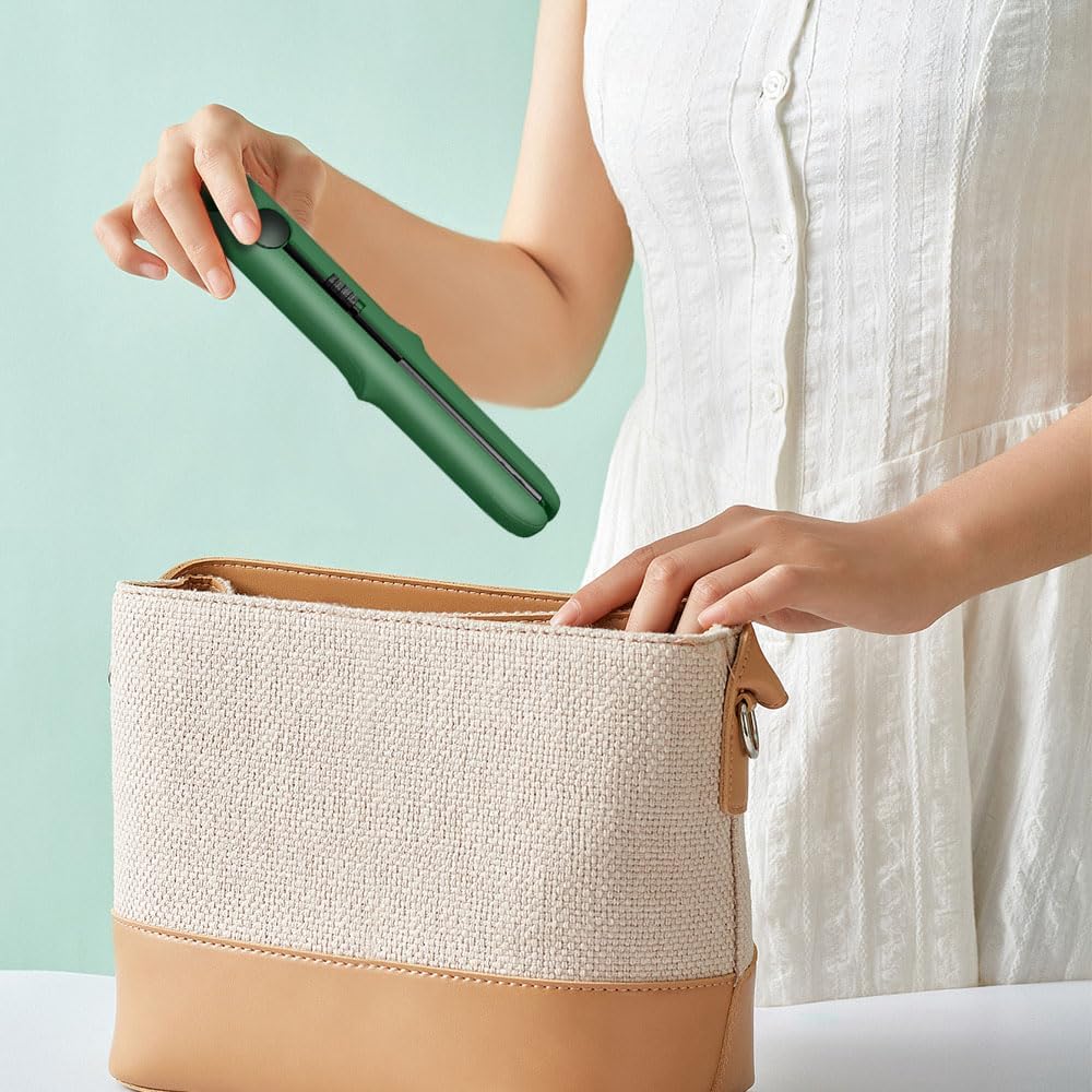 2025 New Mini Dual-Purpose Curling Iron, 2-in-1 Curling Wand Flat Iron Hair Straightener, Travel Curling Iron for All Hair Types (Light Purple)