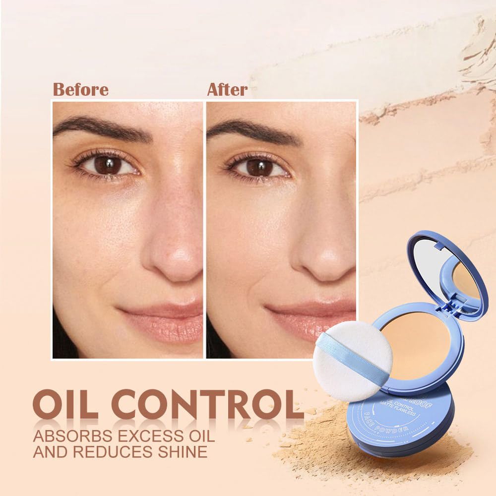 Pressed Matte Face Powder Makeup & Setting Powder for Poreless Wrinkle Blurring Contour Concealer Finishing,Lightweight,High Coverage,Shine Control, N.W 10g (02#)