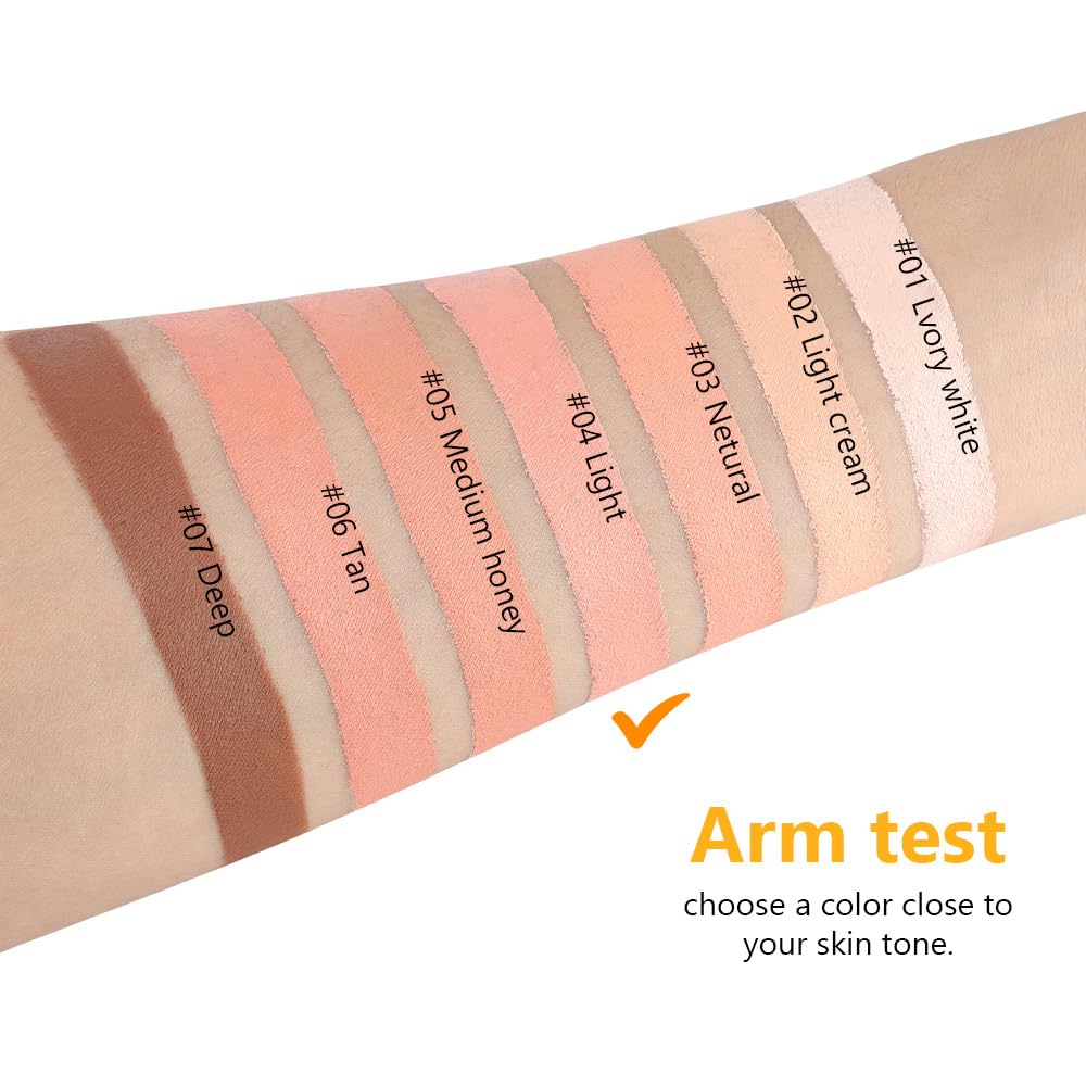 Pot Concealer with Makeup Brush Set,Tattoo Color Correcting Concealer,Full Face Color Correcting Conceal Foundation,Under Eye Concealer Brightener Dark Eye Ring corrector de ojeras (04-LIGHT)