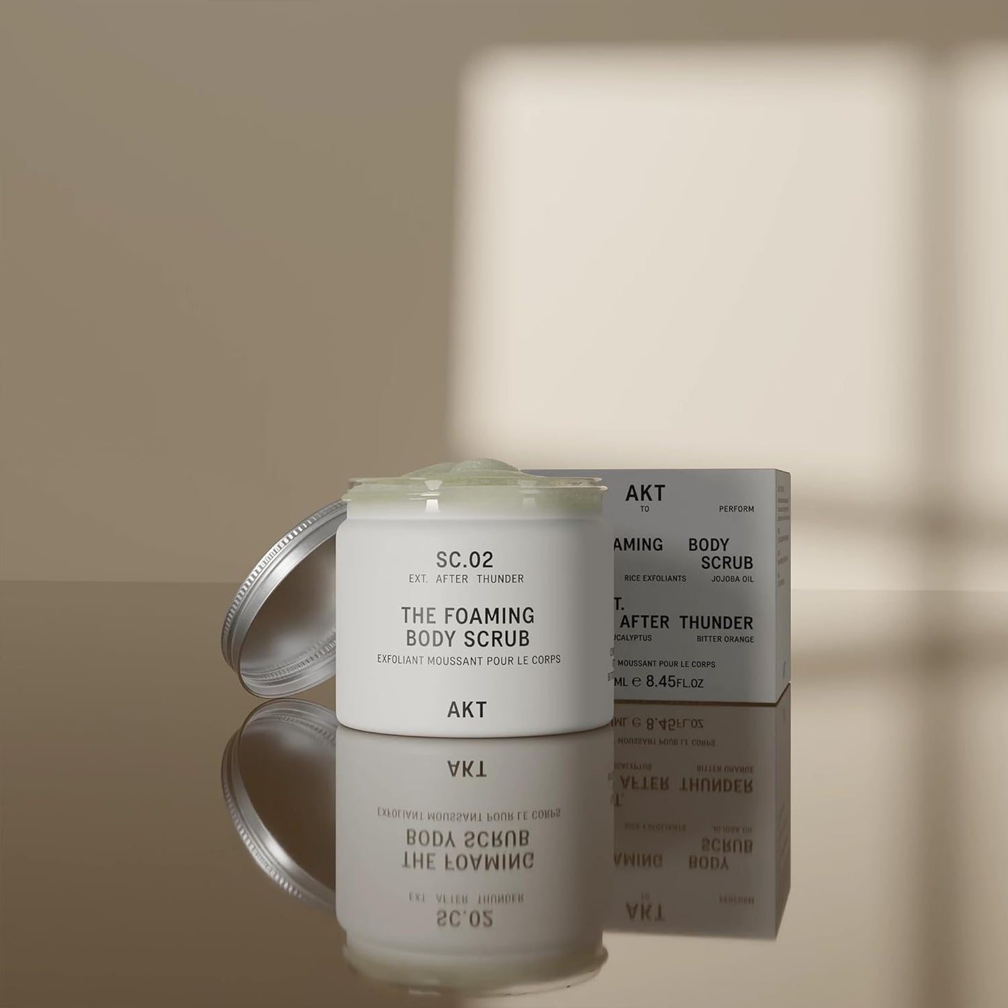 AKT The Foaming Body Scrub 8.4 Fl Oz, Skin Exfoliator, Body Scrub with Rice & Sugar, Papaya & Nourishing Oils, Natural Exfoliating Sugar Scrub with Vitamin E, Dead Skin Remover for Body