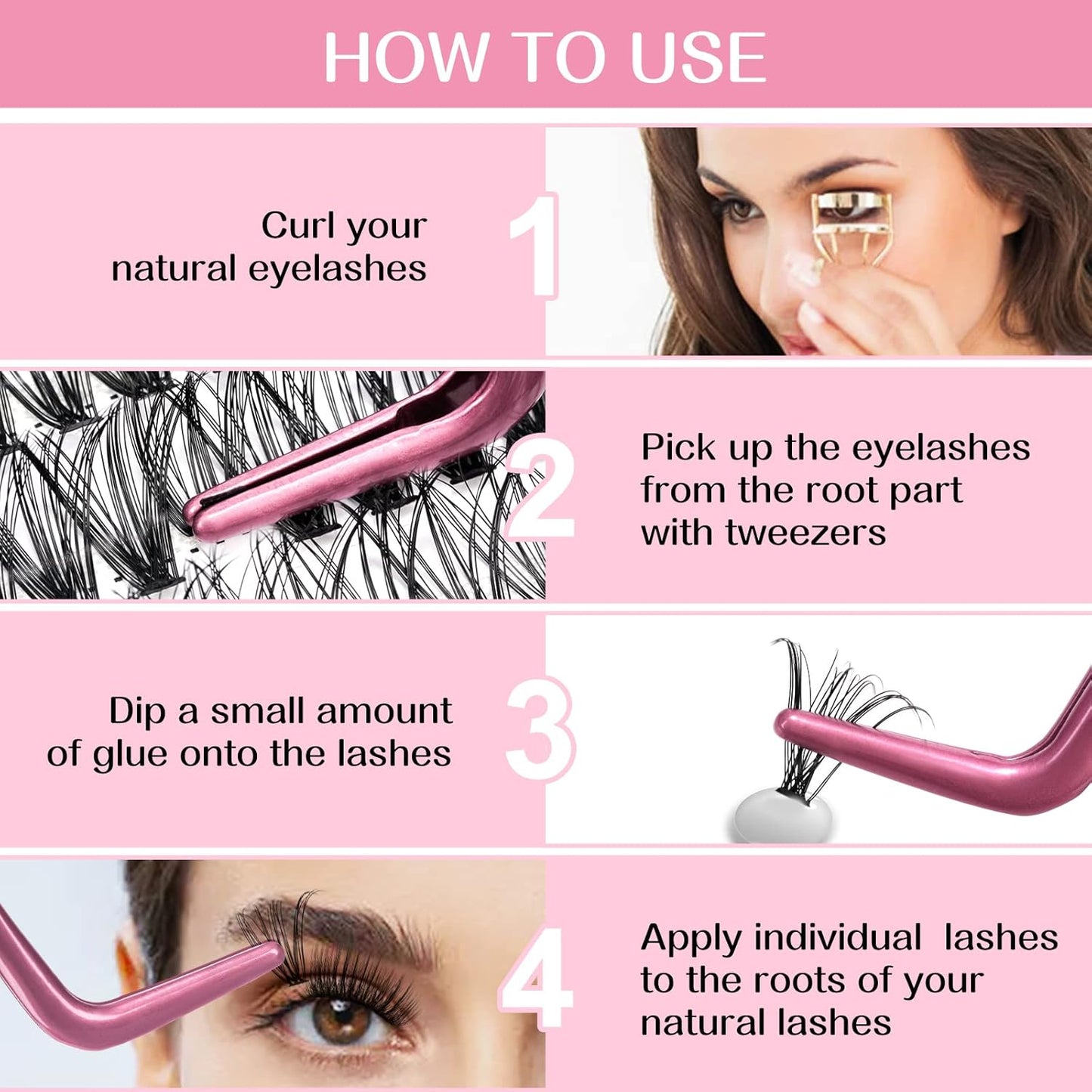 280 Pcs Individual Lashes 30D-D-0.07-14 Cluster Lashes 10D 20D C D Curl Wispy Lashes Bottom Lashes DIY Lashes At Home（30D-D-0.07-14）