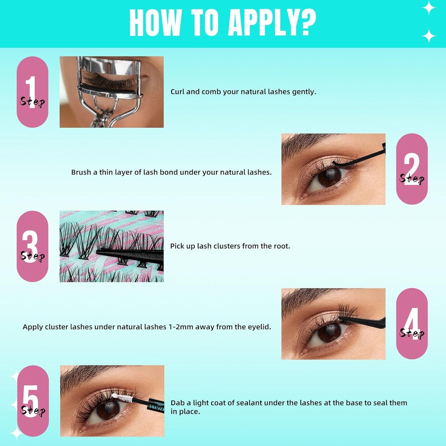 Lash Clusters Wispy 280PCS Eyelash Extension 30D 40D Cluster Lashes Individual Lashes DIY Lash Extension Natural Look Cluster Eyelash Extensions Soft False Eyelashes at Home for Beginners(12mm)