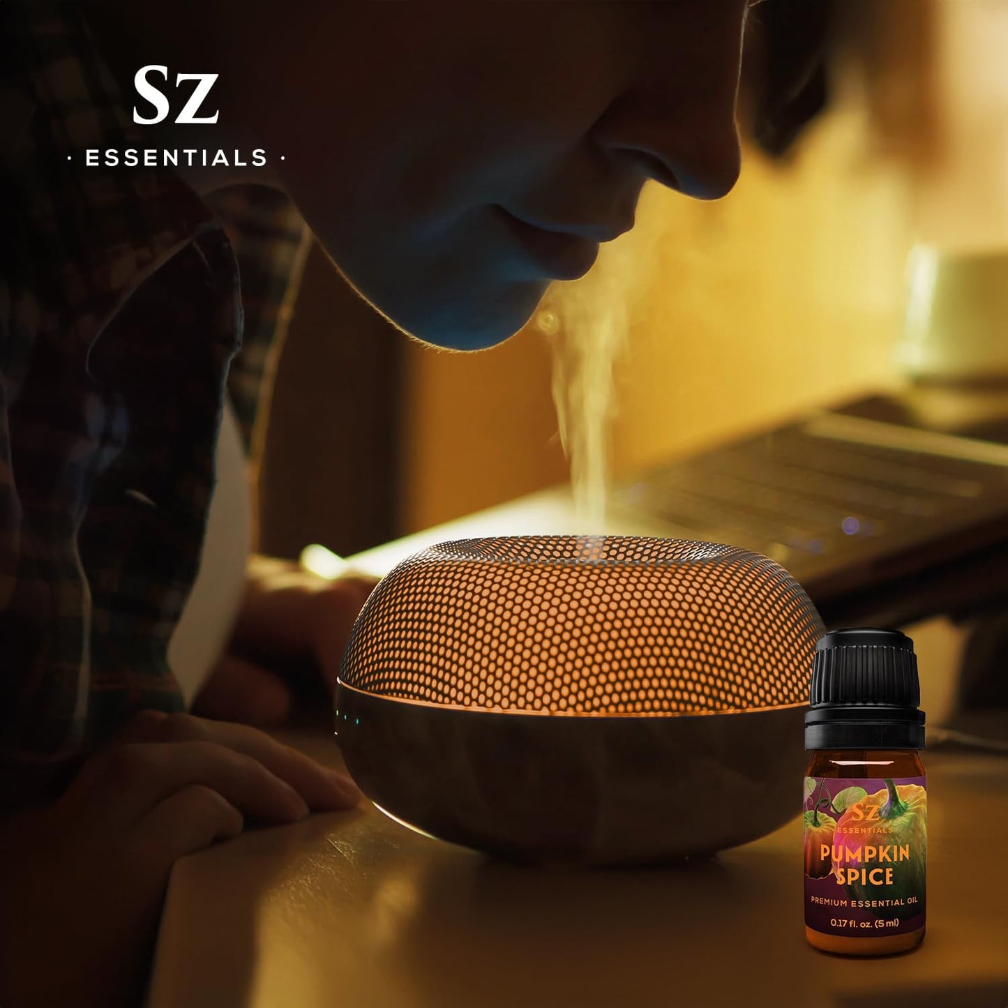 Pumpkin Spice Essential Oil Blend for Diffuser and Humidifier - 100% Pure and Natural - Rich Pumpkin Spice Scent, with Fruity and Spicy Overtones - Vegan - 0.17 floz (5 mL)