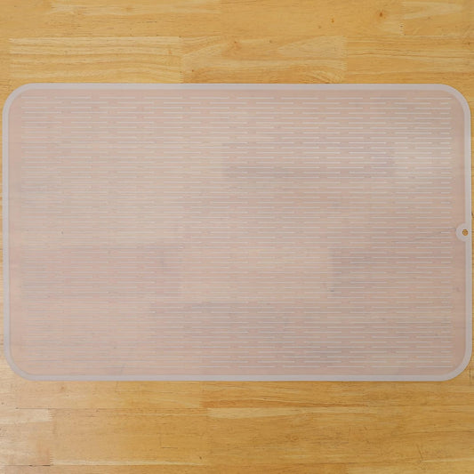 Silicone Dish Drying Mat for Multiple Usage,Easy clean,Eco-friendly,Heat-resistant Silicone Mat for Kitchen Counter or Sink,Refrigerator or Drawer Liner Translucent 3XL 28 inches x 18 inches