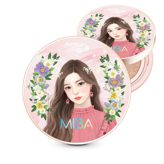 MIBA Ion Calcium Foundation Double Cushion RX 25 g / 0.88 oz Big Cushion SEASON 2 Long Lasting Effect for Dewy Skin. Skin moisturizing. Skin tightening relief. Fine coverage. Smooth adhesion (No 21)