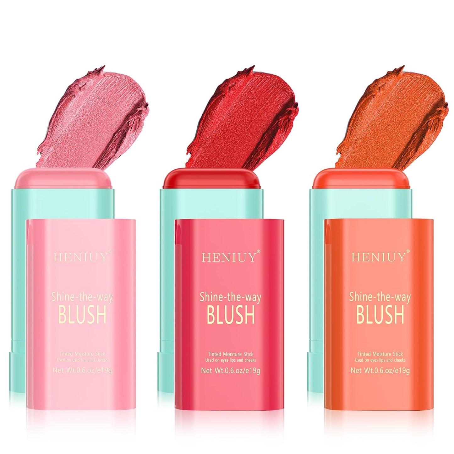 Orange Blush, Multi-Use Blush Stick, Cream Blush for Cheeks, Long Lasting and Waterproof, Natural-Looking Stick Blush for All Skin, Makeup Blush, Coral Orange