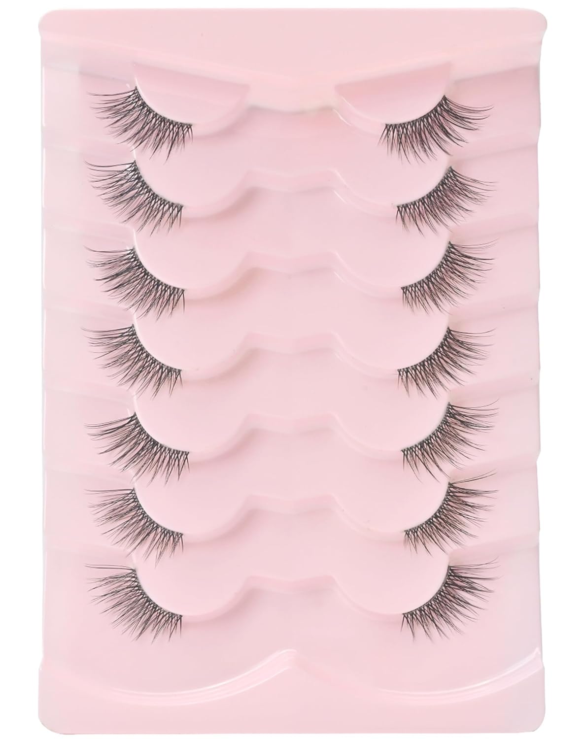 Half Lashes Natural Wispy Corner 3/4 False Eyelashes Clear Band Lashes W02