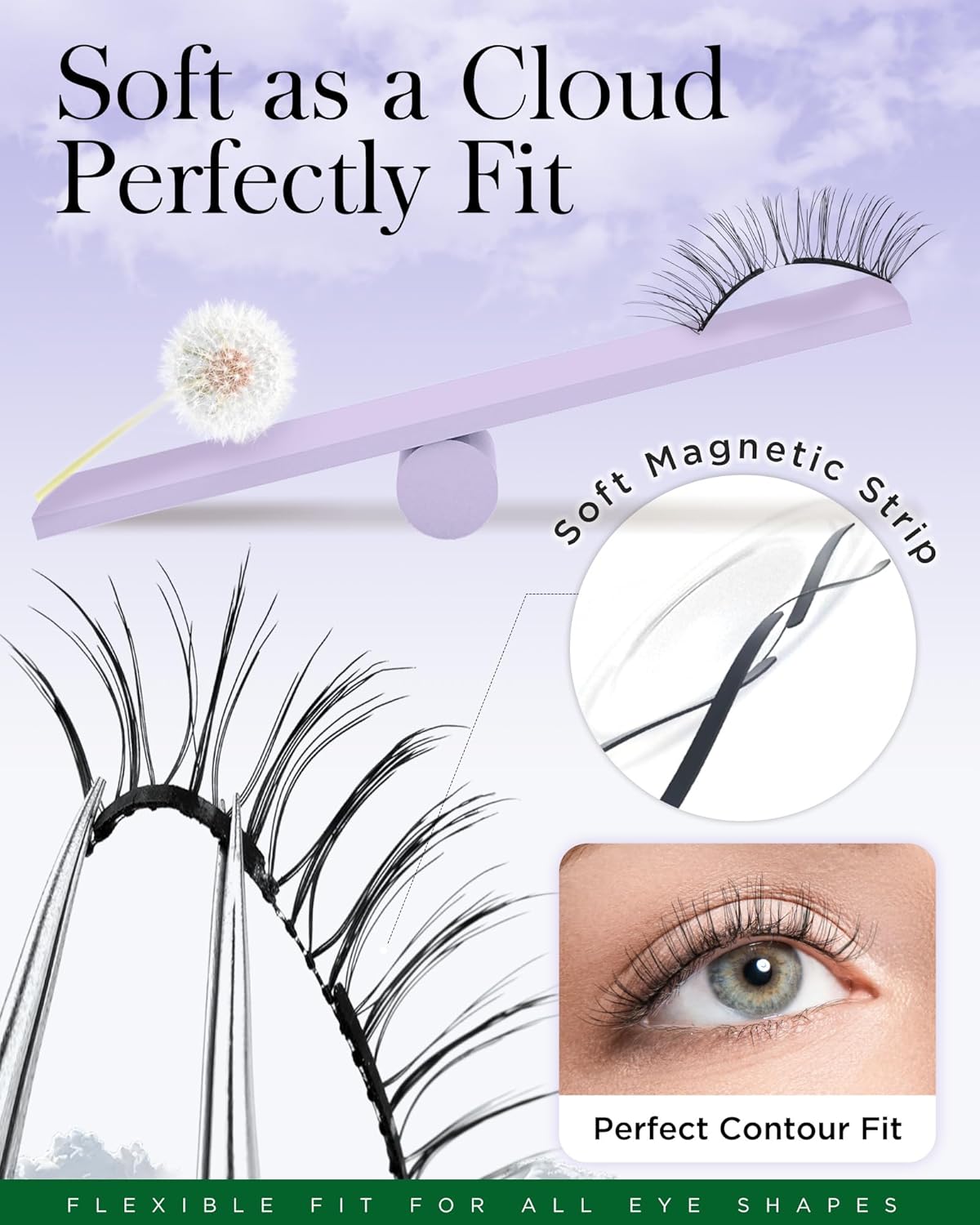 BEYELIAN Portable Magnetic Eyelashes with Applicator Kit All-In-One Box, Upgrade Soft Reusable Magnetic Lashes, No Glue Needed False Eyelashes for Eye (Lightweight & Comfortable)