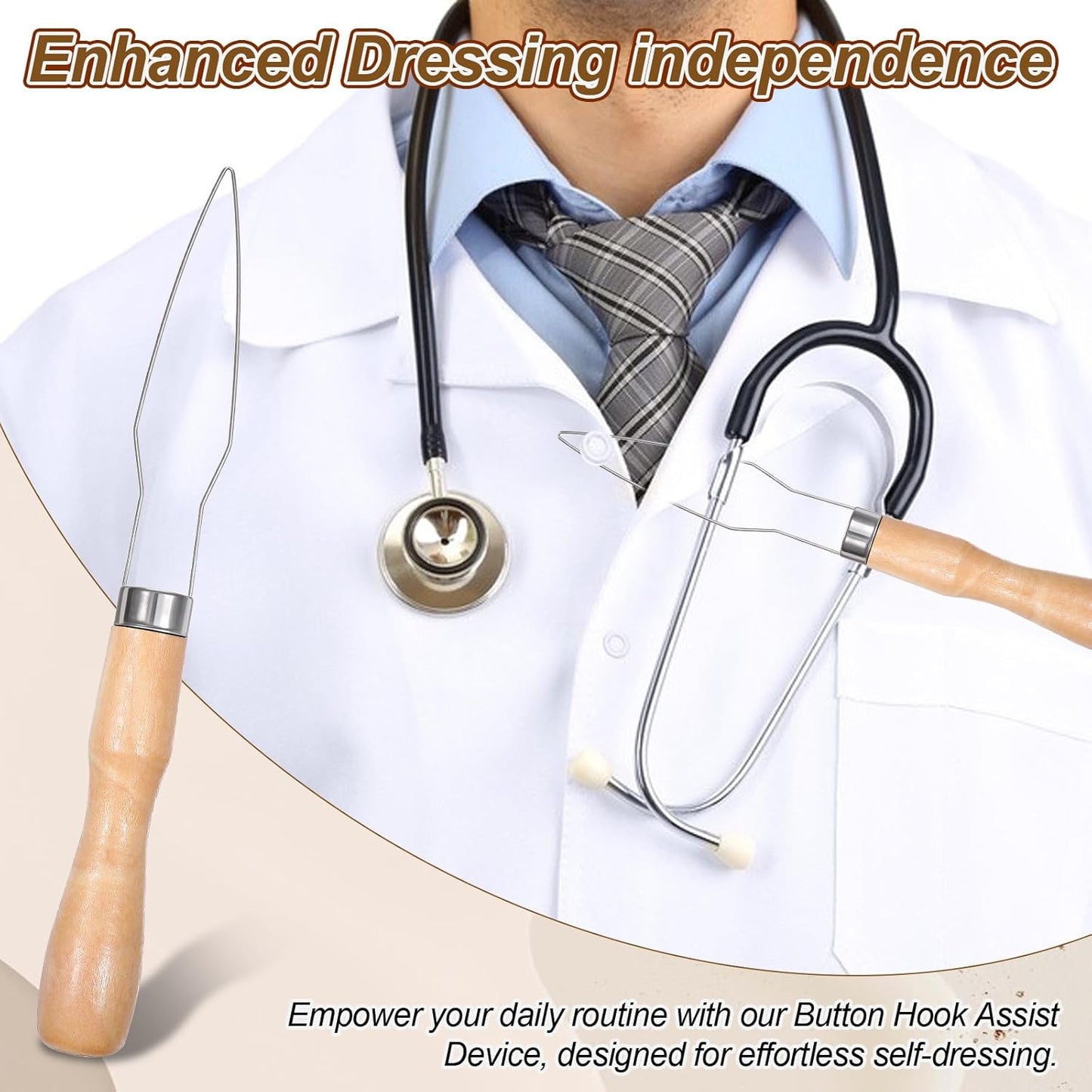 3pcs Button Hook and Zipper Pull Helper, One Hand Button Assist Device Dressing Aid Tool Button Helper Tool for Elderly Seniors Disabled Men and Women Arthritis & Limited Dexterity