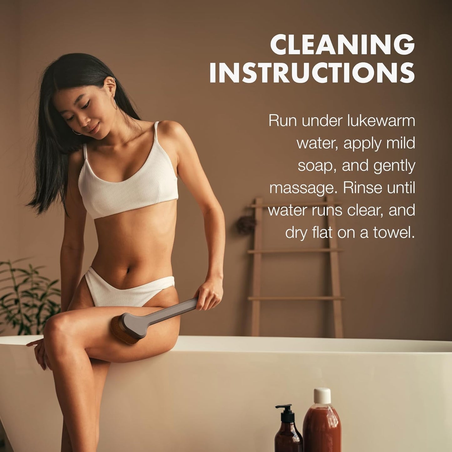 SONN Self Tanner Brushes - Body and Face Kabuki Brush Applicator for Fake Tan, Lotion, Makeup, and Sunscreen, Back Applicator for Sunless Tanner and cream (Body Brush)