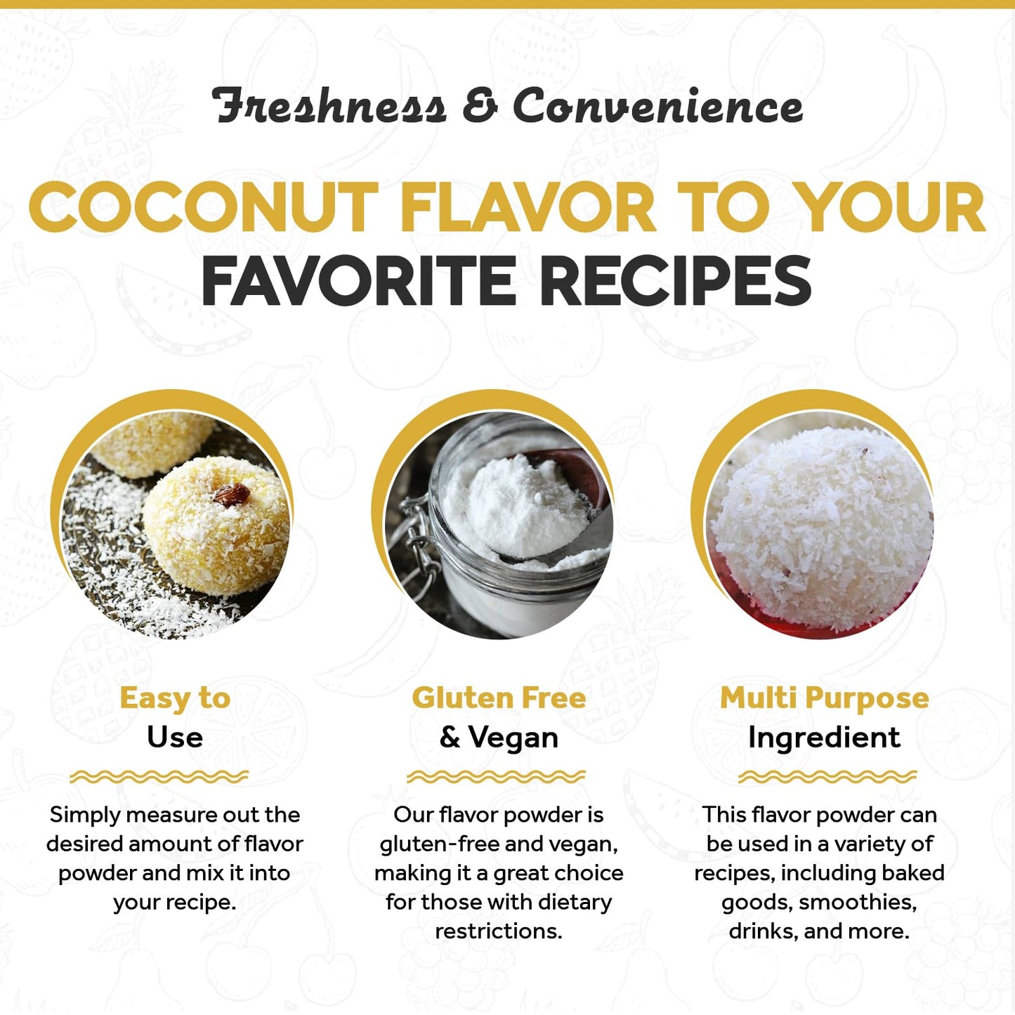 Fanale Premium Coconut Bubble Tea Flavoring Powder | Perfect for Baking, Smoothies, Desserts and Drinks | Instant Flavoring Powder for Boba Milk Tea - 2.2 Pounds (Pack of 20)