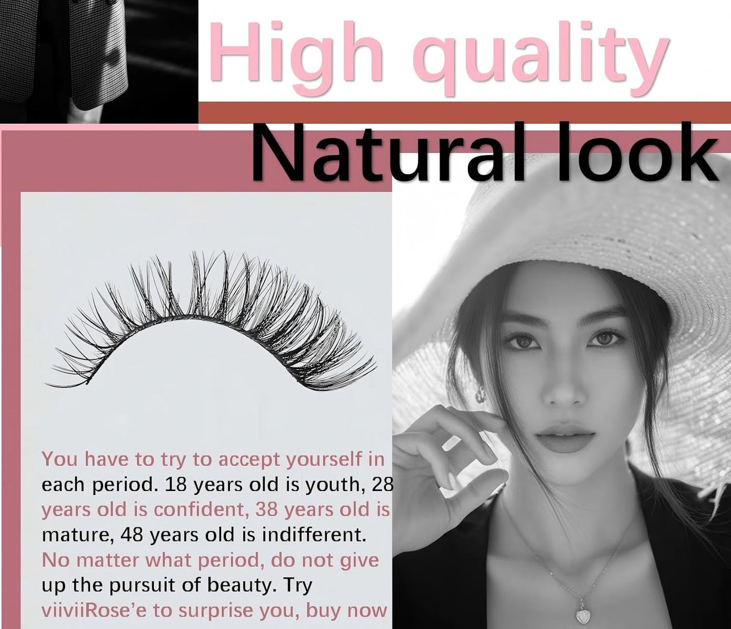 viiviiRose'e False Eyelashes,Black Superfine Cotton Band Lashes,Vegan 3D Volume Eye Lashes,Natural Look Lash,Faux Mink Eyes Lash,C/D Curl,Makeup,7 Pairs,Green(S77)