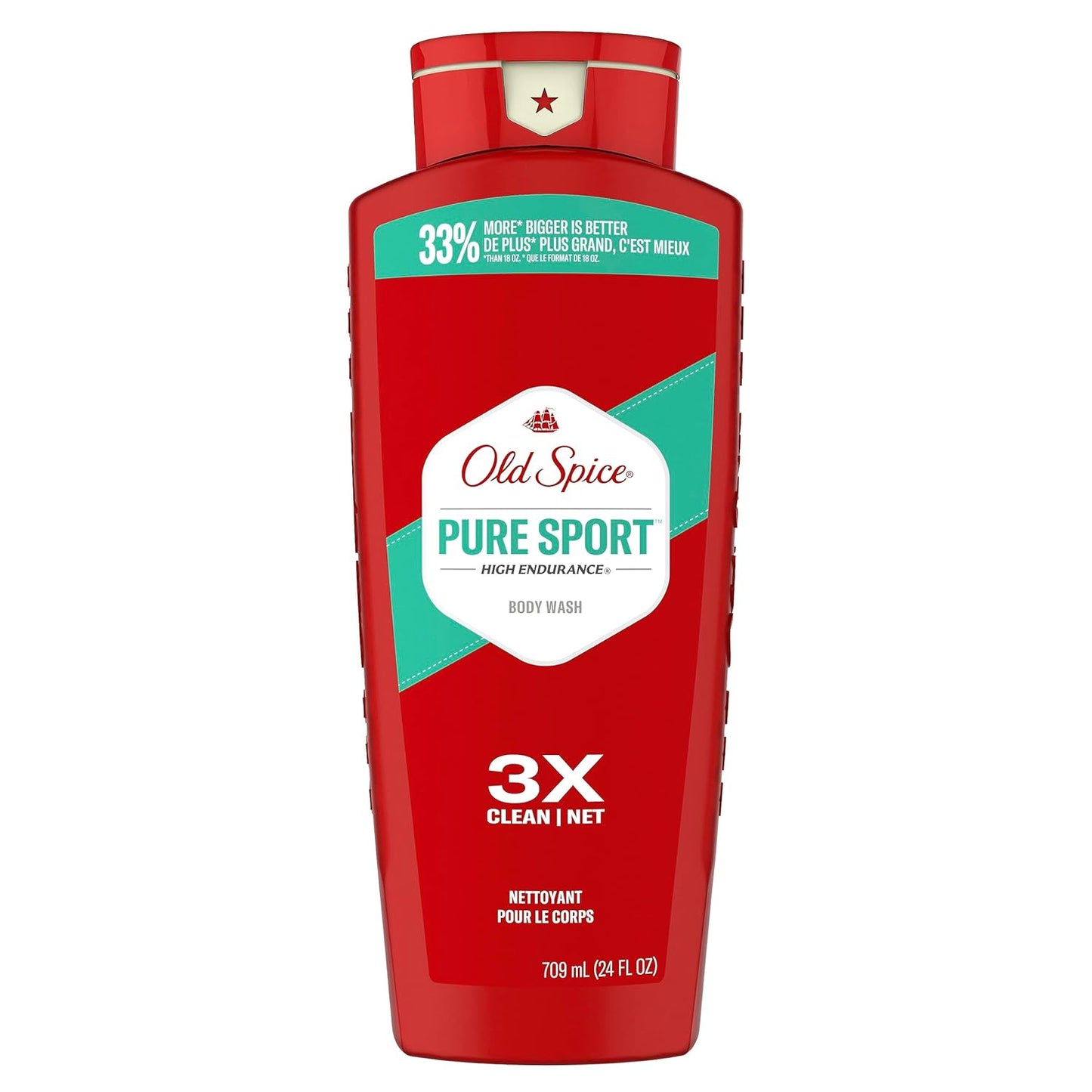 Old Spice Body Wash for Men, High Endurance Pure Sport, 24 Fl Oz (Pack Of 4)