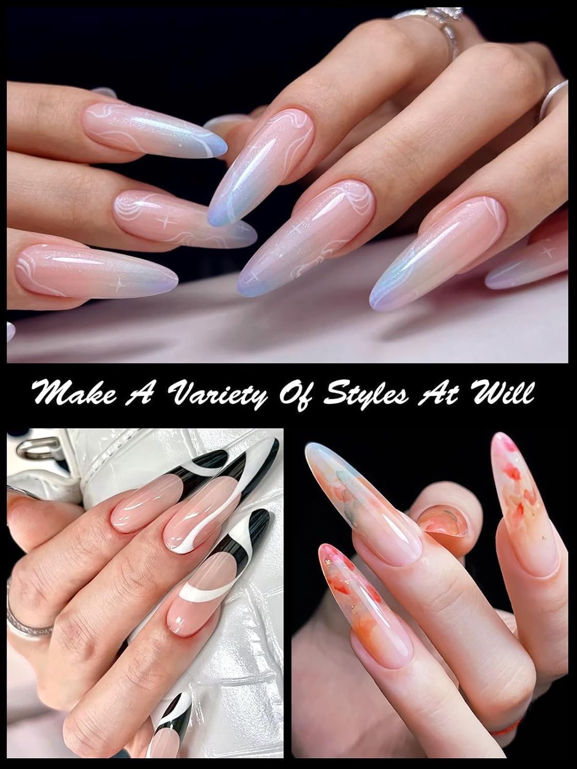 TOROKOM Poly Extension Gel Dual Nail Forms Nail Forms, 120Pcs Full Cover Coffin Nail Molds 12 Sizes for Gel Manicure Nail Art Design Salon&DIY