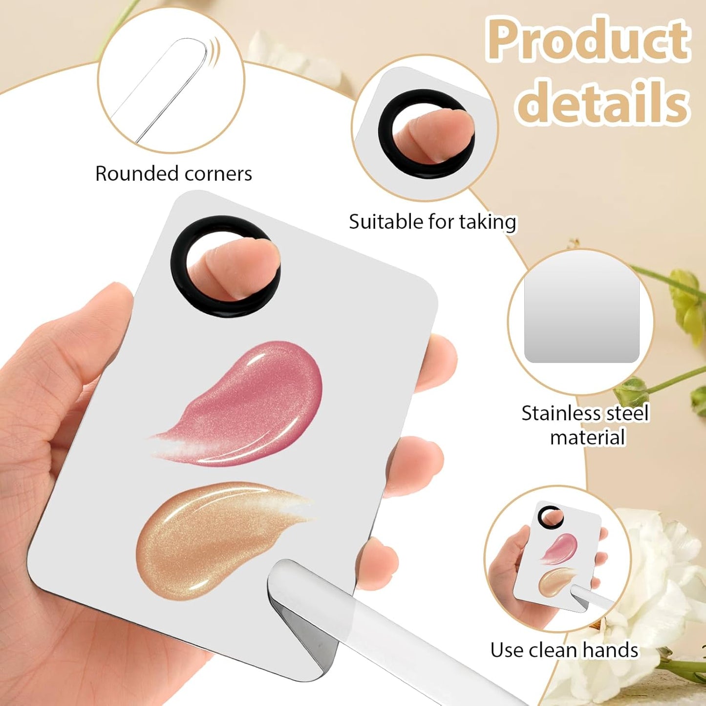 5 Pcs Makeup Spatula Korean Foundation Spatula Stainless Steel Makeup Mixing Palette Acrylic Makeup Palette Cosmetic Spatula Beauty Spatula Makeup Tools