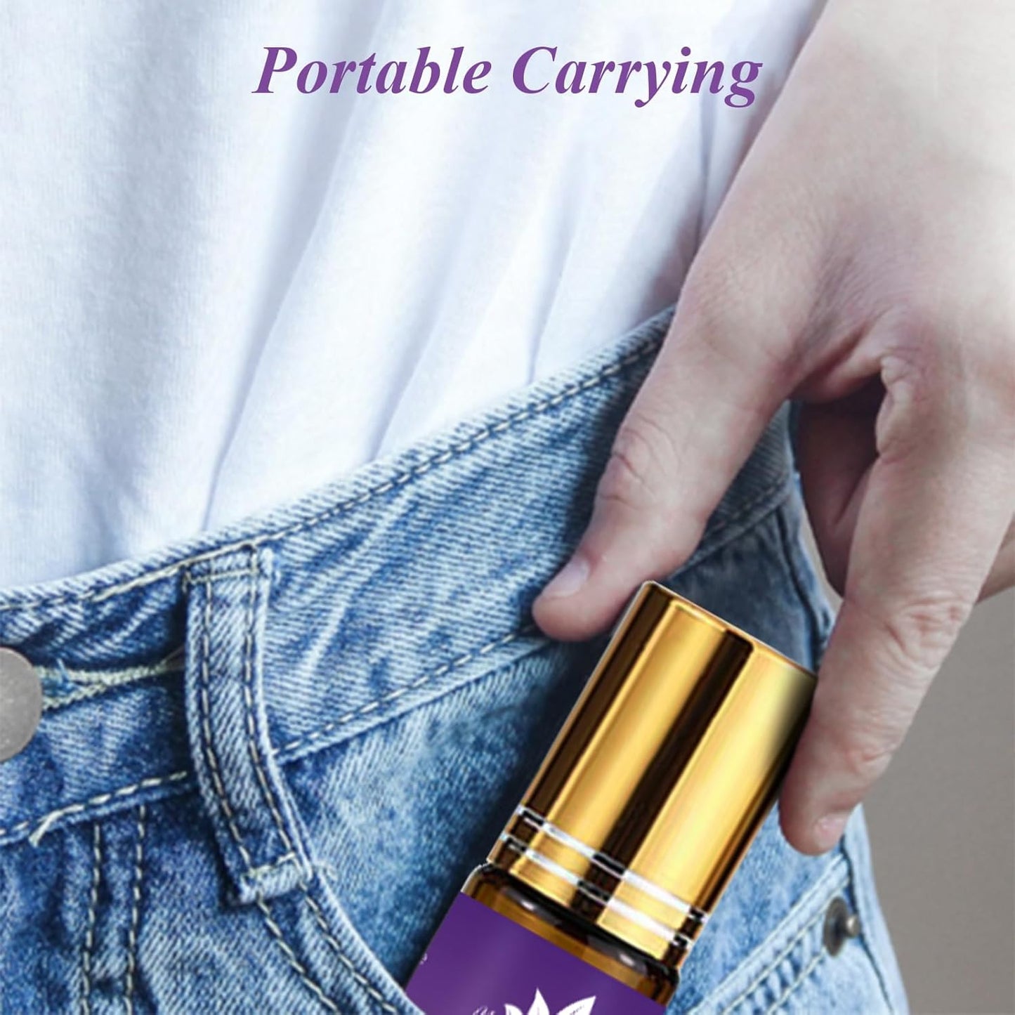 Lavender Essential Oil Roll On, Mumianhua Pre-Diluted Lavender Oil, Therapeutic Grade Aromatherapy Oil for Relaxation, Focus Pulse Points, Pillow, Skin, Massage Portable 0.33Oz Pocket Size