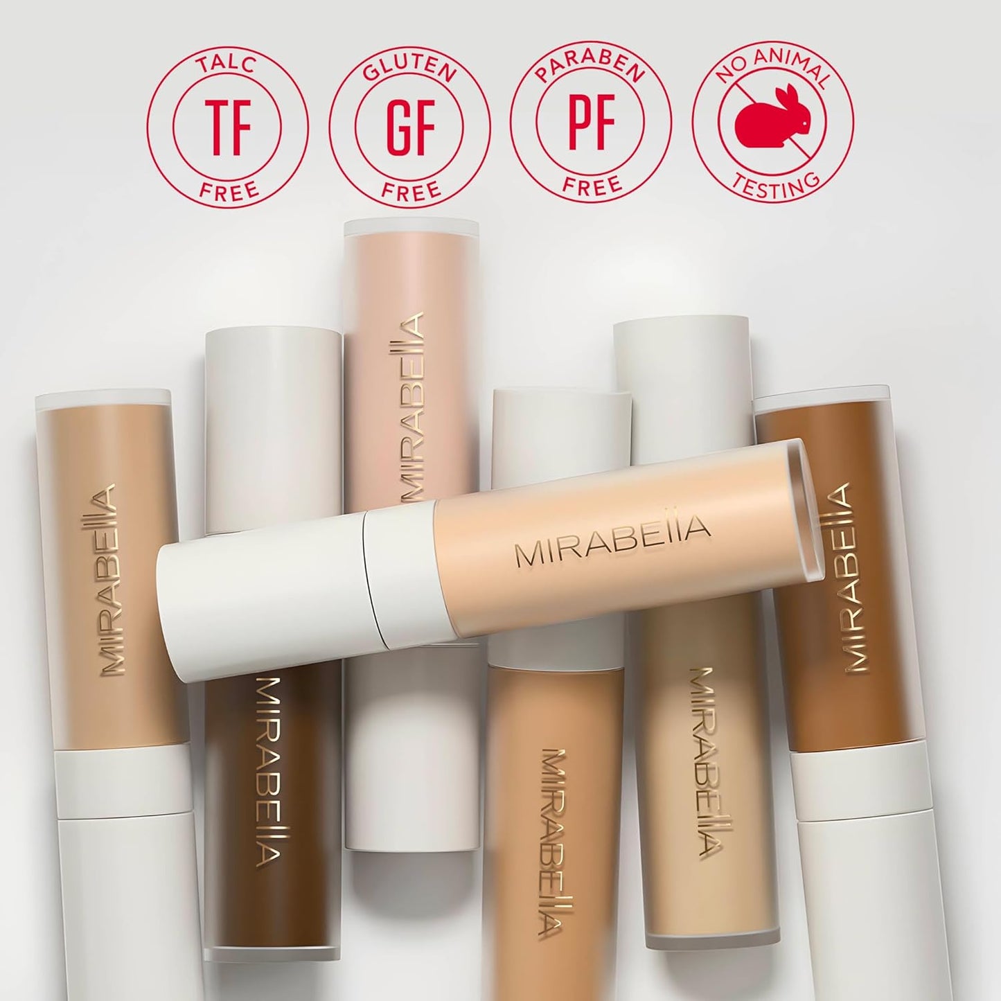 Mirabella Invincible For All Perfecting Under Eye Concealer Full Coverage - Hydrating Makeup Concealer for Dark Circles, Fine Lines & Wrinkles w/Hyaluronic Acid - Tan T170