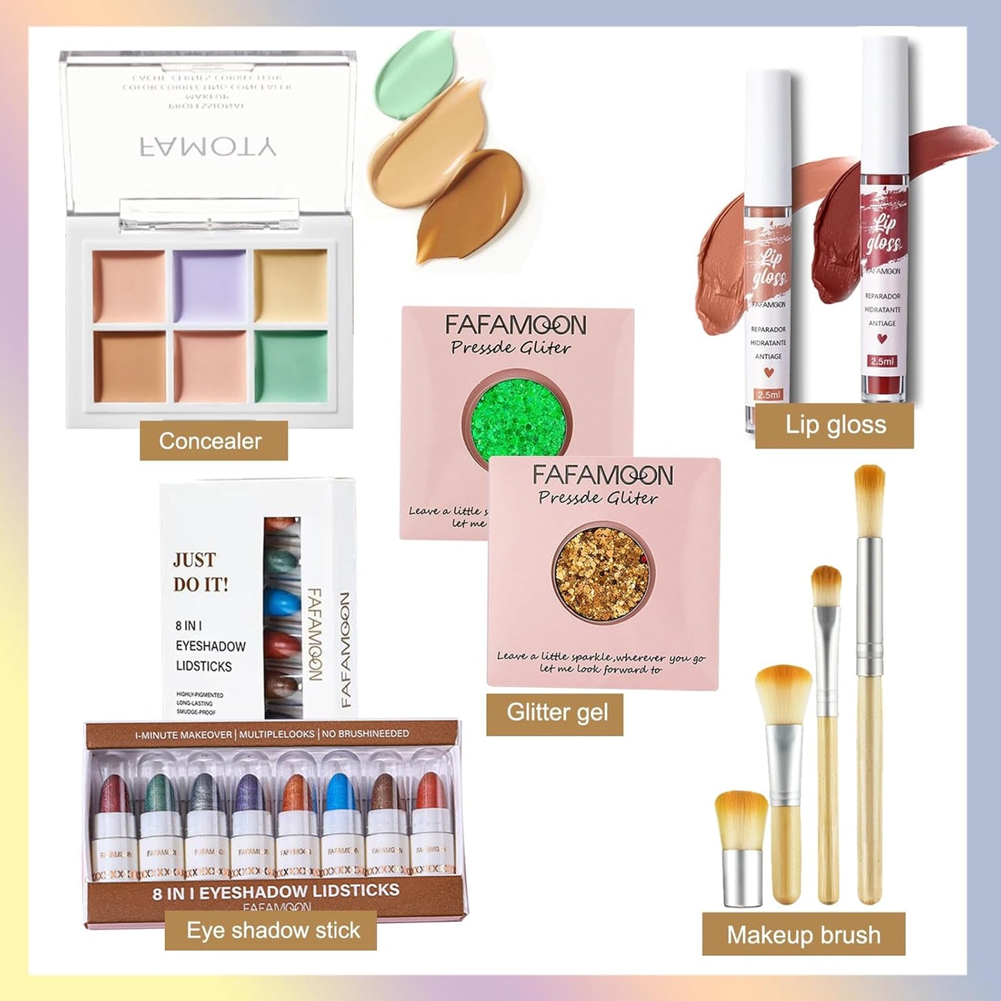 All in One Professional Makeup Kit for Women Girls Holiday Makeup Gift Sets Xmas Essential Bundle Include Eyeshadow Palette Lipstick Blush Concealer Eyeliner Mascara Brush Eyebrow Pencil