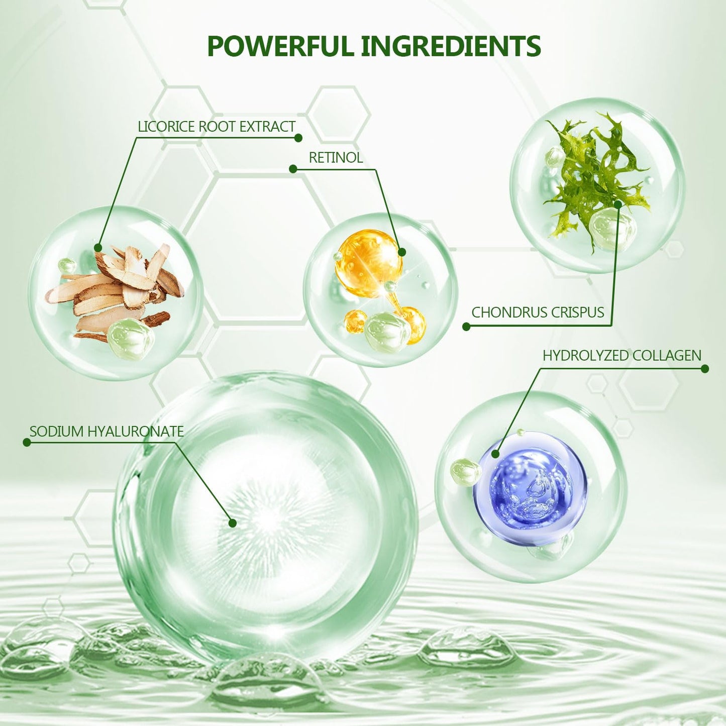 60 Pcs Green Under Eye Patches, 30 Pairs Undereye Mask for Dark Circles Puffy Eyes Treatment, Collagen Gel Pads Hydrating for Eye Bags Puffiness Wrinkle, Women Men Beauty Skin Care Products