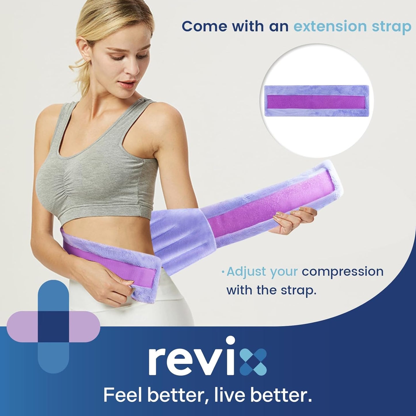 REVIX Microwave Heating Pad for Back with Moist Heat, Extra Large Microwavable Heated Wrap for Lumbar, Waist, Stomach, Shoulder and Neck Hot or Cold Pack, Reusable, Portable