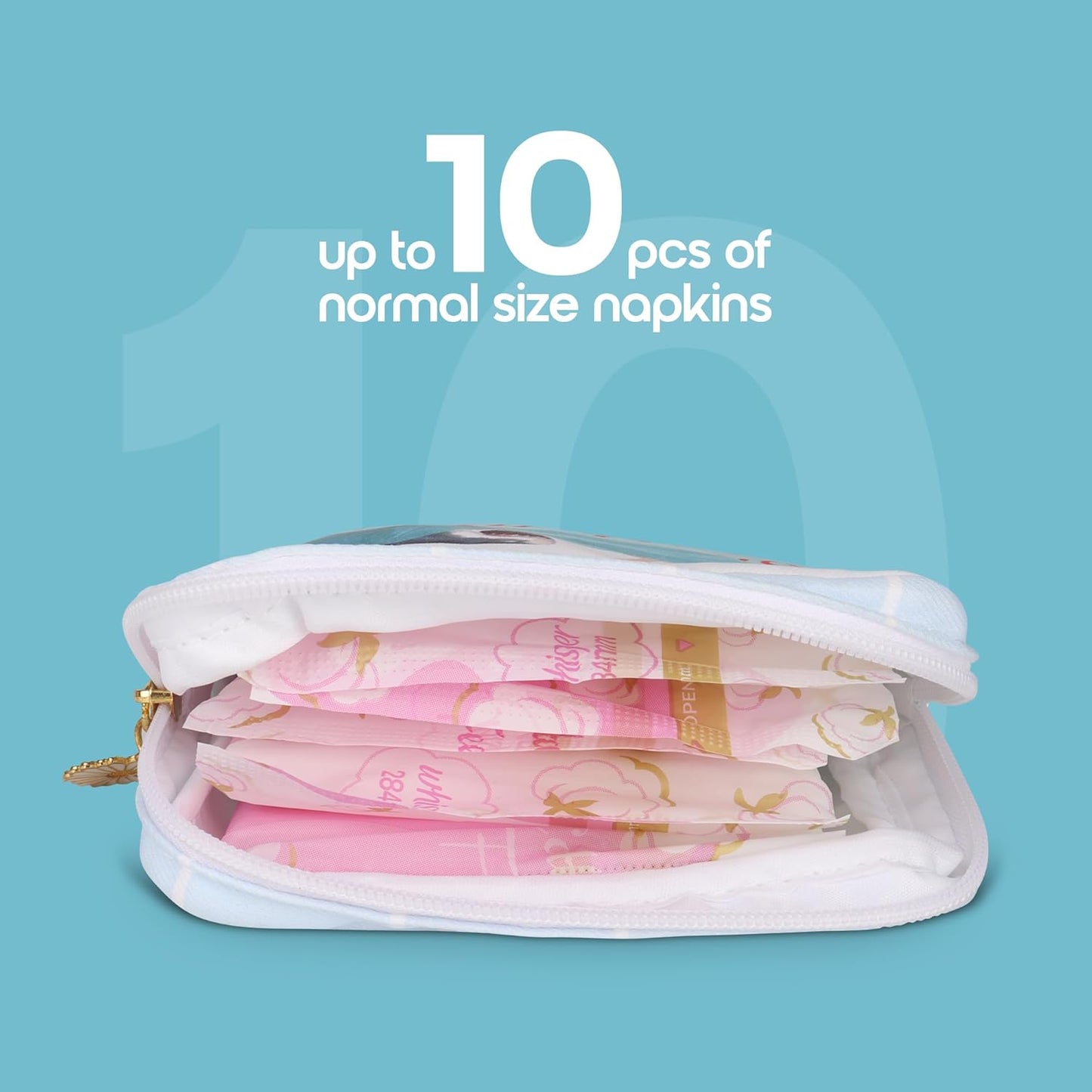 Primo Lines Period Bag - Sanitary Napkin Holder, Waterproof Pad Pouch & Tampon Organizer for Purse & Travel