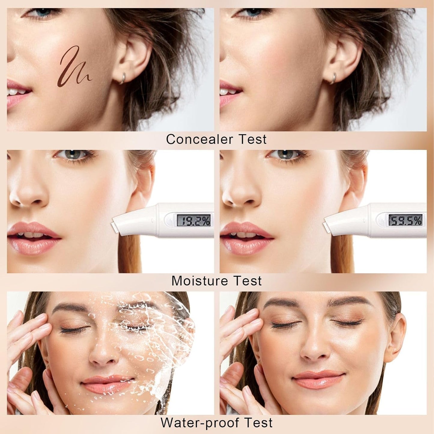 Mushroom Head Air Cushion CC Cream - BB Cream Face Makeup for Mature Skin, Moisturizing Cover Balm Foundation & Long-Lasting Color Correcting Concealer, Even Skin Tone for All Skin Types (Ivory)