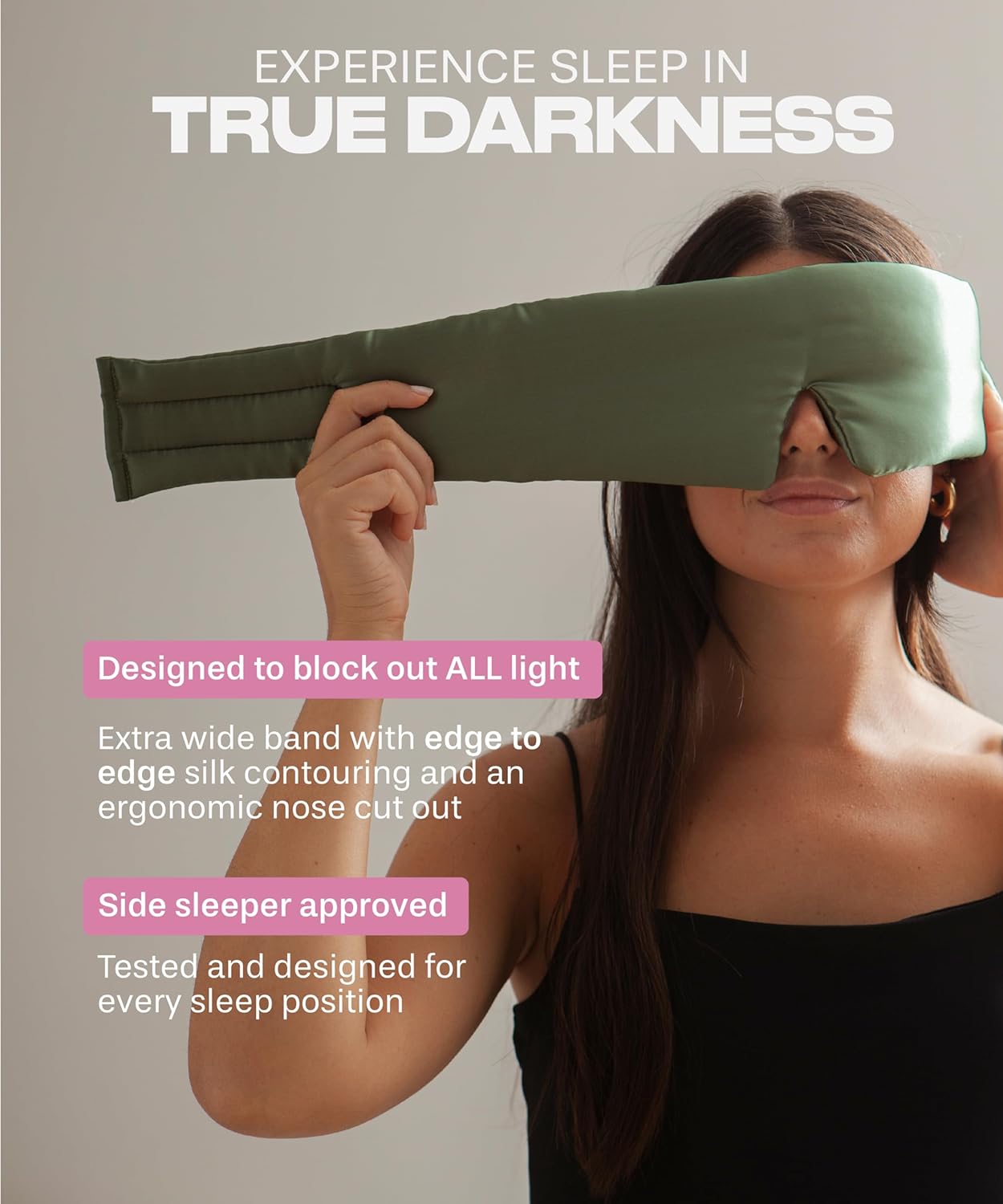 SUNDAYSILKS™ | Adjustable Silk Sleep Mask for Side Sleeper | Cloud-Like Comfort, Weighted for Deep Sleep | Soft Sleep Face Mask for Women & Men, Full Blackout, Cooling Silk Eye Mask for Sleeping