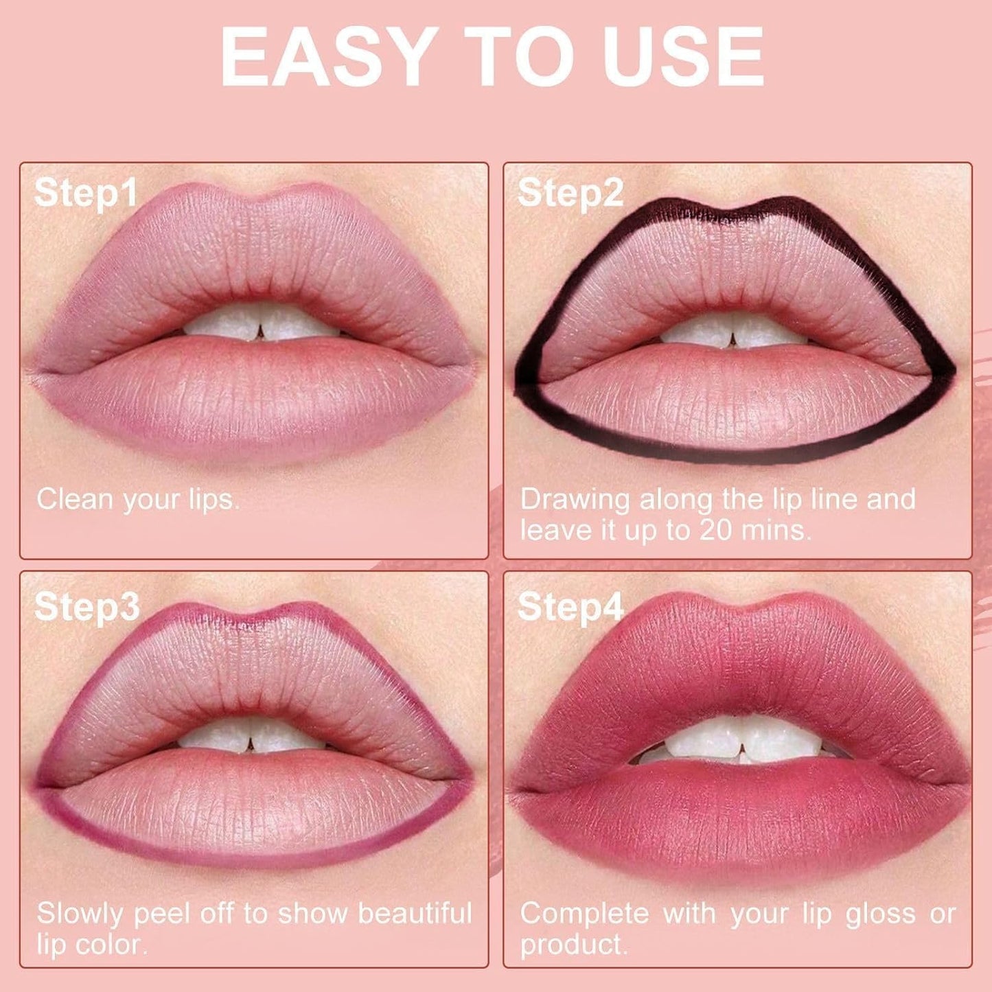 Lip Stain Peel Off - Lip Liner Waterproof, Lip Liner Stain Transfer Proof & Plumping, Moisturizing Non-Stick Cup Matte Finish Stay On All Day, Cocoa Color