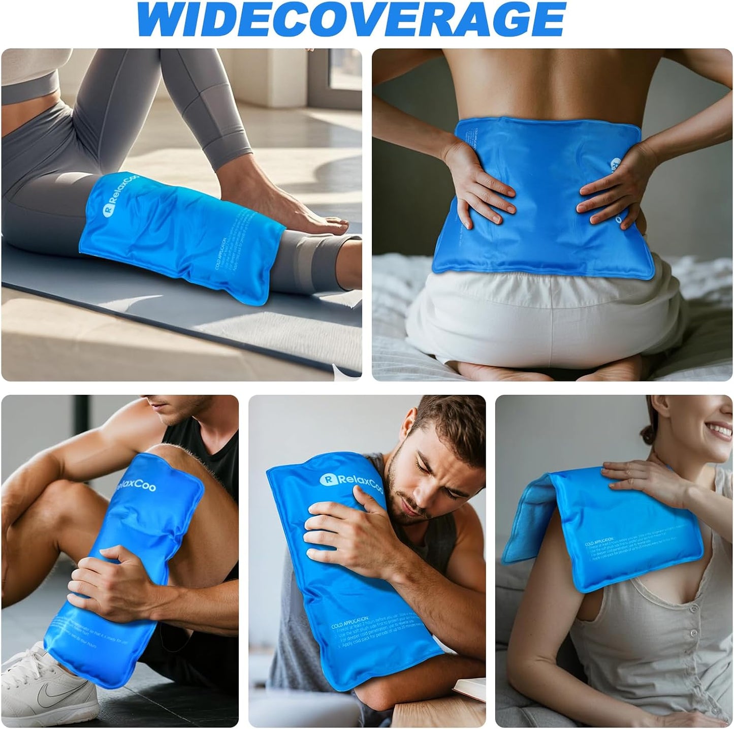 Large Flexible Ice Pack for Injuries Reusable Gel, 11x14.5 Inches, Cold Compress for Hip, Shoulder, Knee, Back Pain, Swelling, Bruises, Surgery