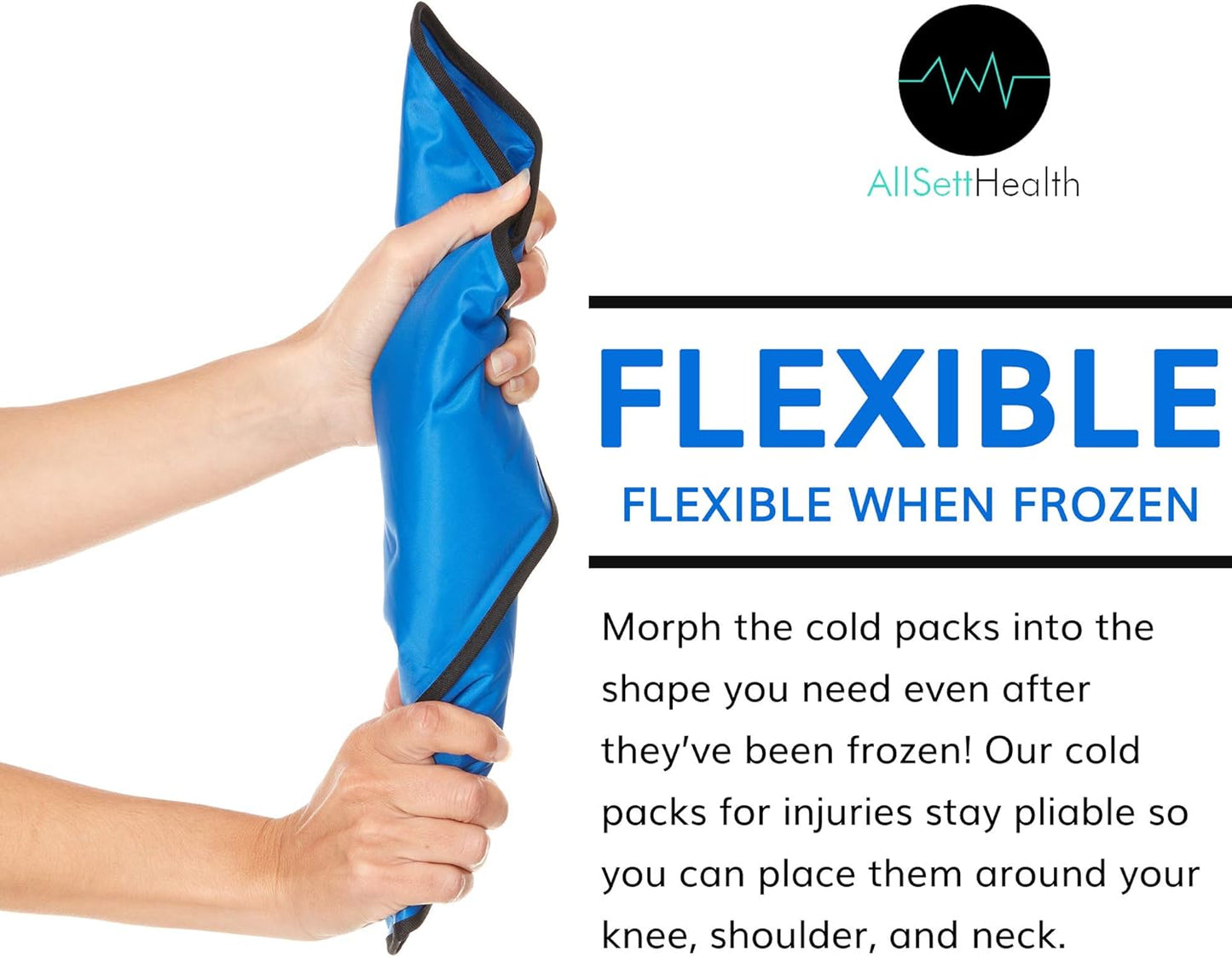 4 Pack XXL Reusable Hot and Cold Gel Ice Packs for Injuries | Cold Compress, Ice Pack, Gel Ice Packs, Cold Pack, ice Pack, Cold Packs for Injuries | 11x14.5 in