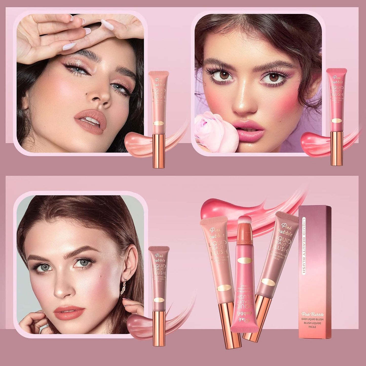 Blush Beauty Wand Cream Blush Stick for Cheeks and Lips,Blush Creams Blush Highlighter,Easily Blendable,Stick Blush Smudge Proof